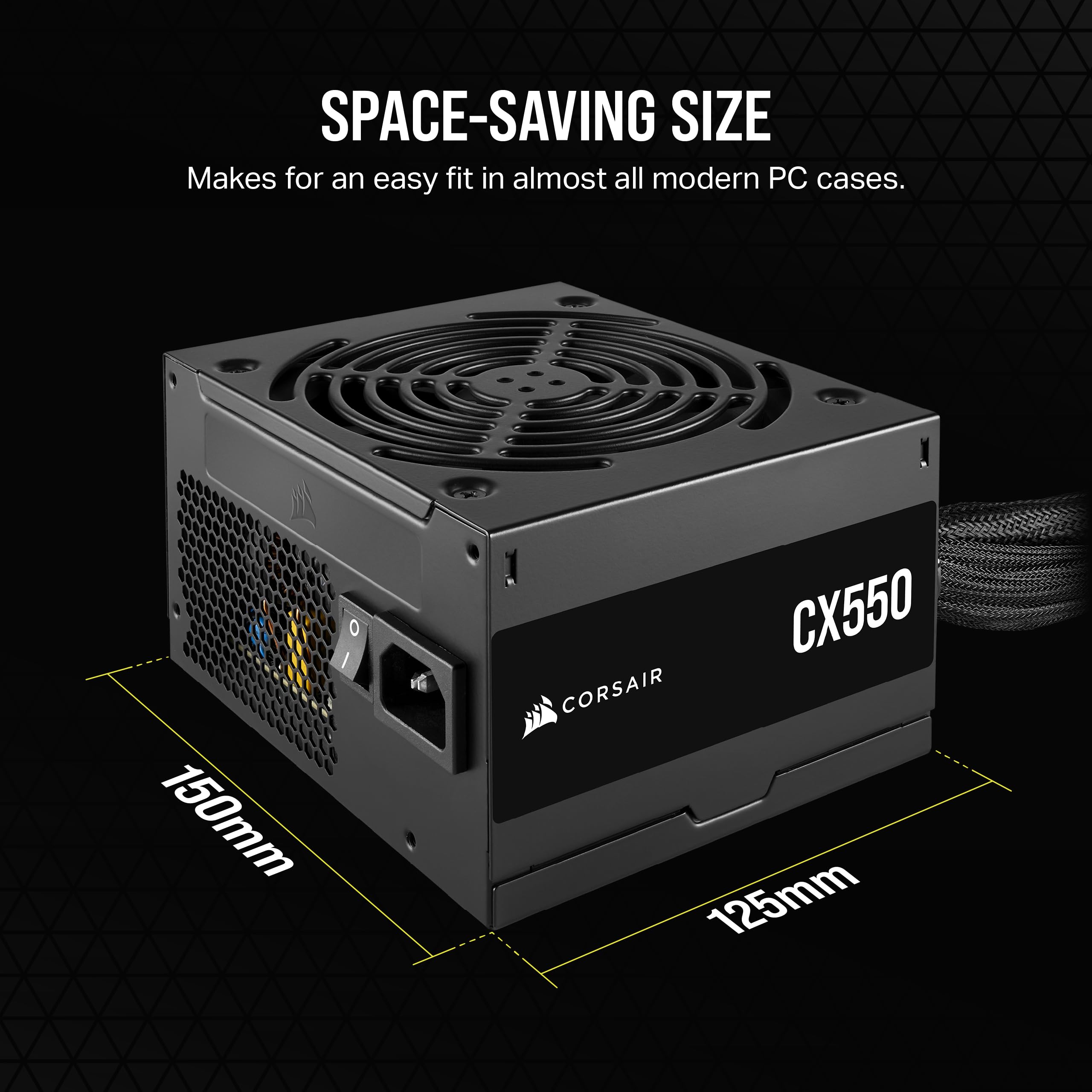 Corsair Cx550 80 Plus Bronze Non Modular Low-Noise Atx 550 Watt Power Supply - Na - Black
