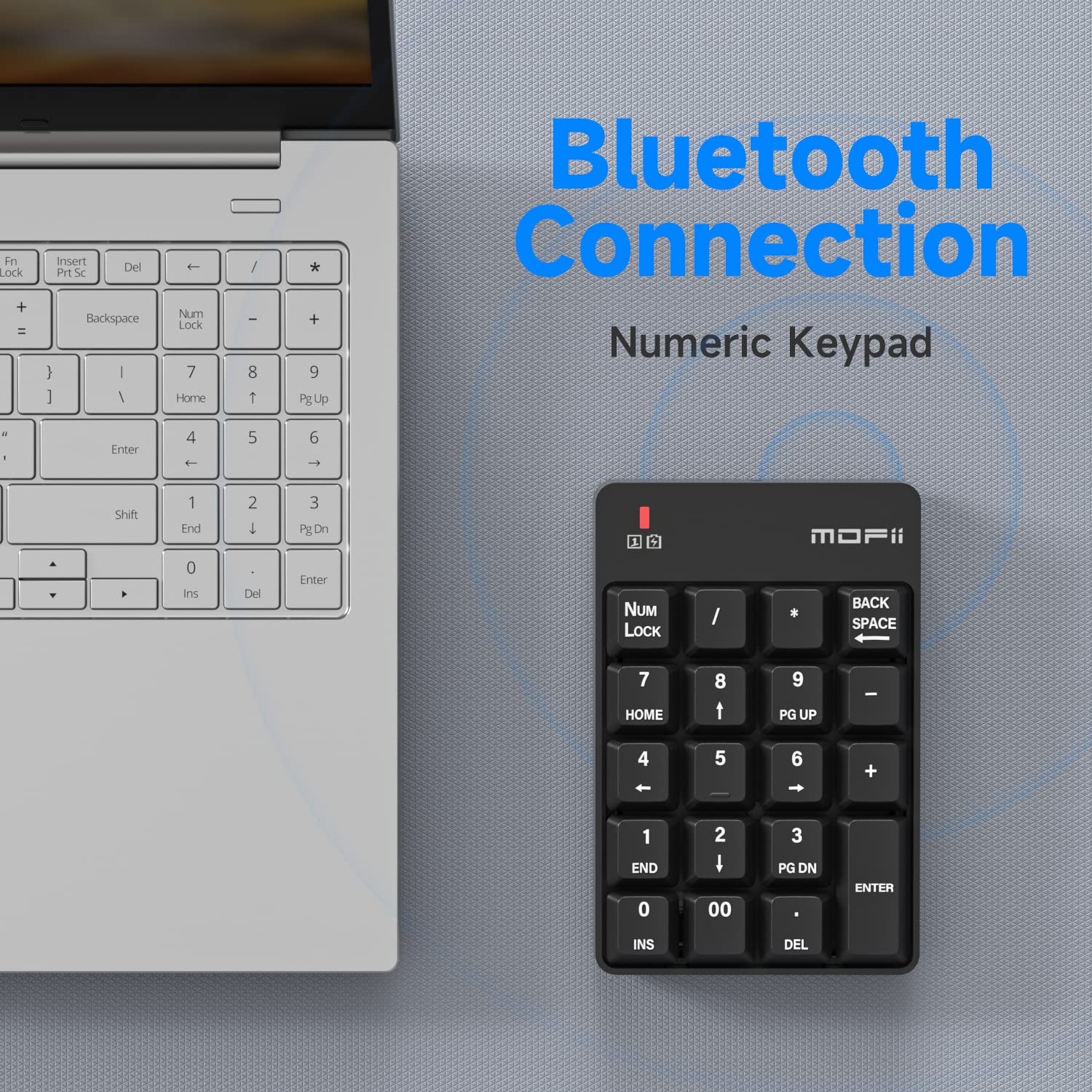 Mofii Bluetooth 5.1 Number Pad Wireless Numeric Keypad Silent 19 Keys Usb Keypads, Portable Financial Accounting Numpad 10 Key F