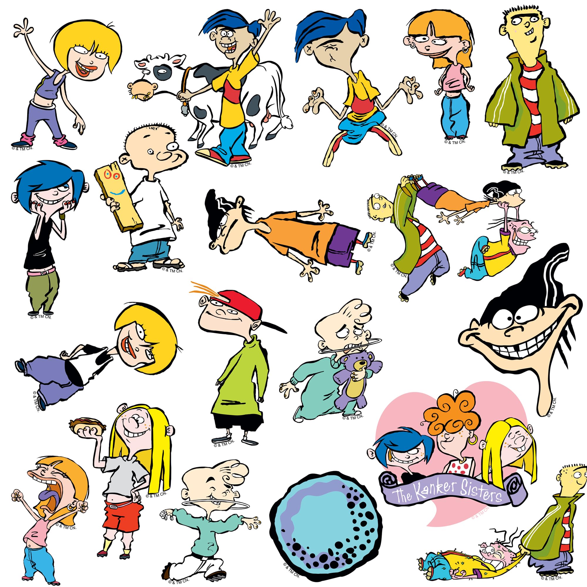 Ed, Edd N Eddy 50Ct Vinyl Large Deluxe Stickers Variety Pack   Laptop, Water Bottle, Scrapbooking, Tablet, Skateboard, Indoor/Ou