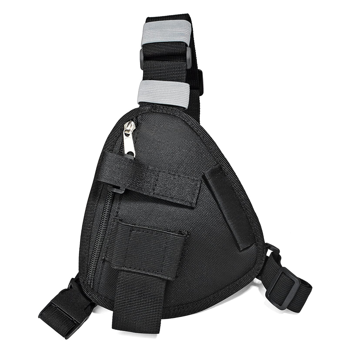 Hys Nylon Chest Harness Pack, Adjustable Shoulder Strap With An Adjustable Single Radio Pouch For Motorola Baofeng Kenwood Midland Handheld 2 Way Radios/Walkie Talkies (Black, Small)