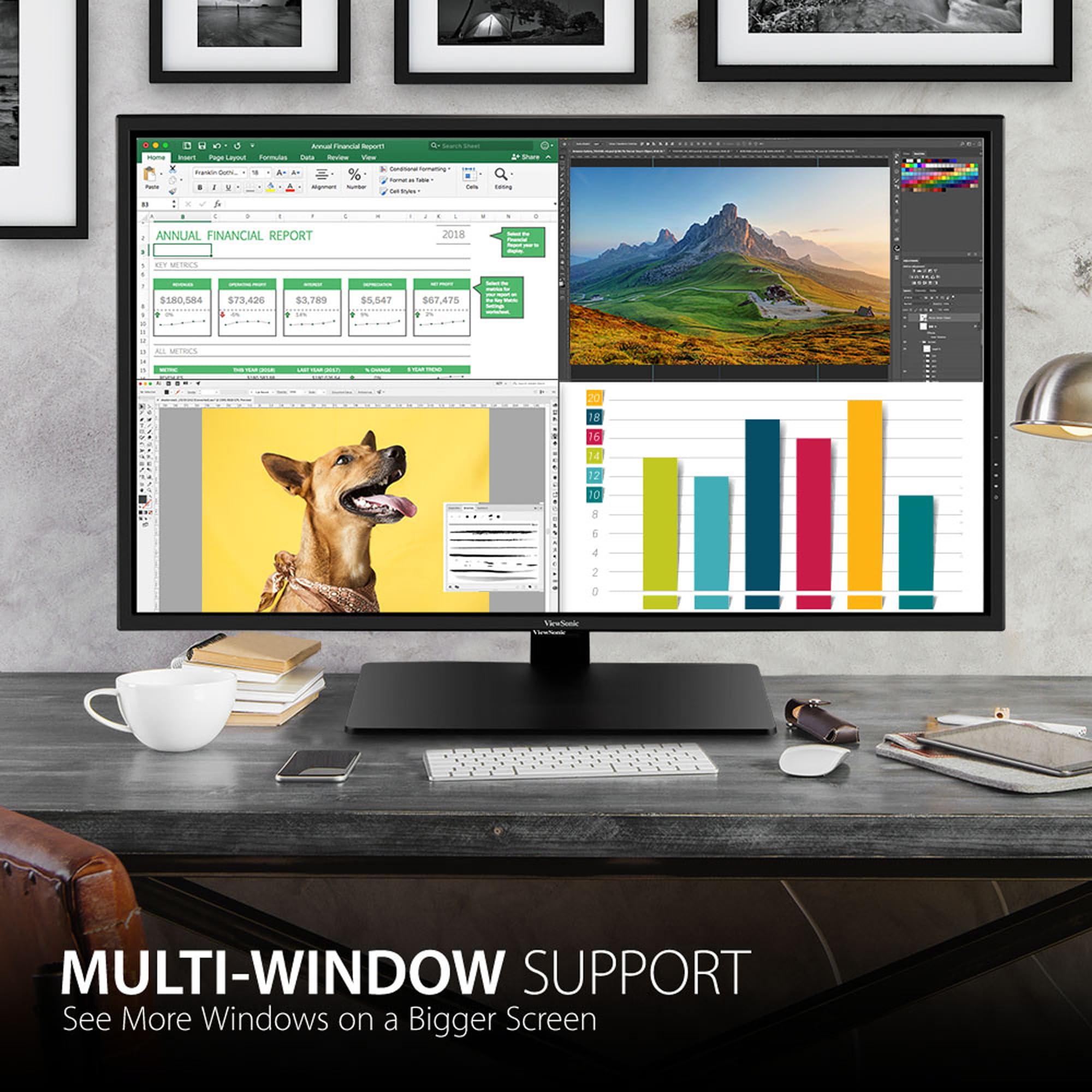 Viewsonic Vx4381-4K 43 Inch Ultra Hd Mva 4K Monitor Widescreen With Hdr10 Support, Eye Care, Hdmi, Usb, Displayport For Home And