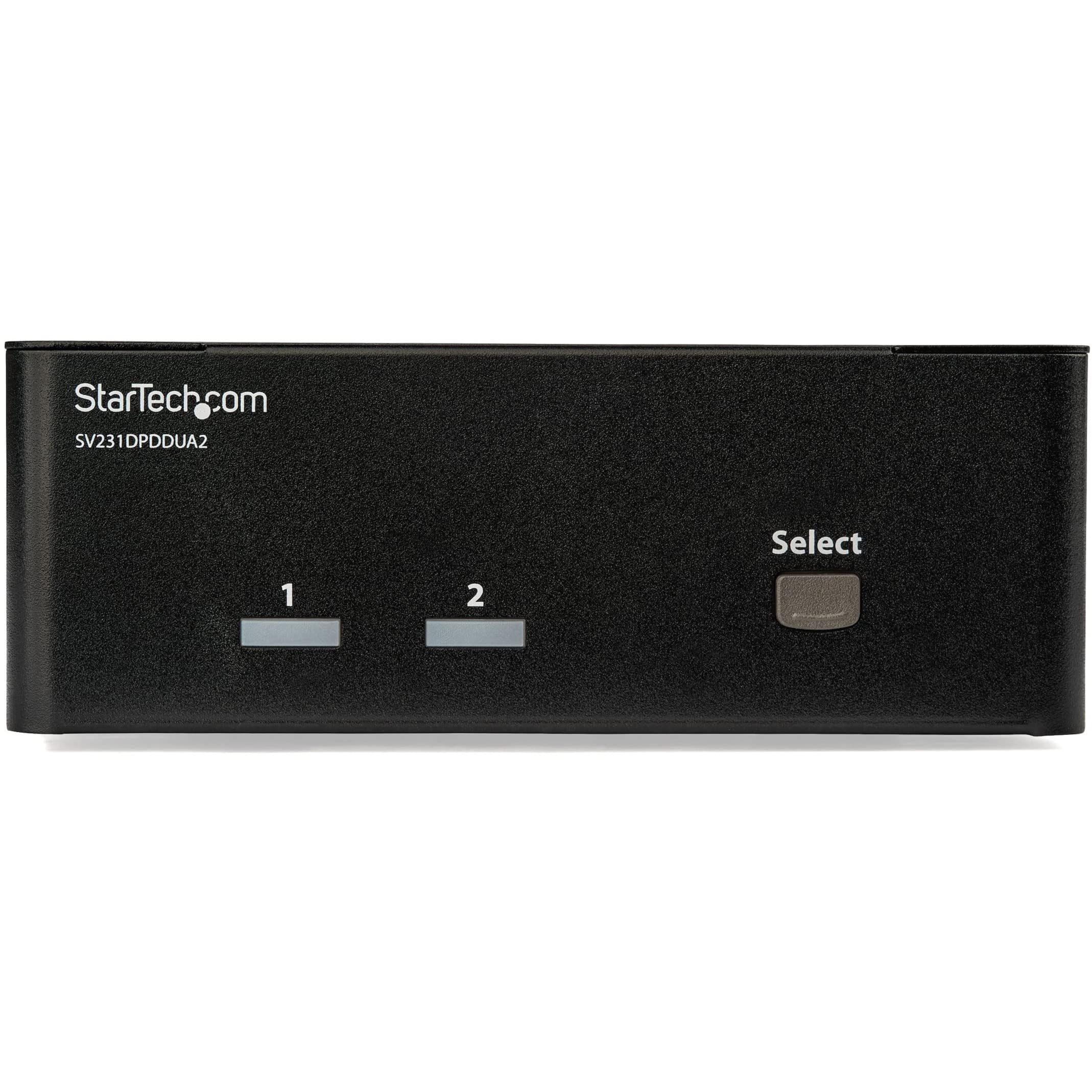 Startech.Com 2 Port Displayport Kvm Switch   Dual Monitor   4K 60   With Audio & Usb Peripheral Support   Dp 1.2   Usb Hub (Sv23