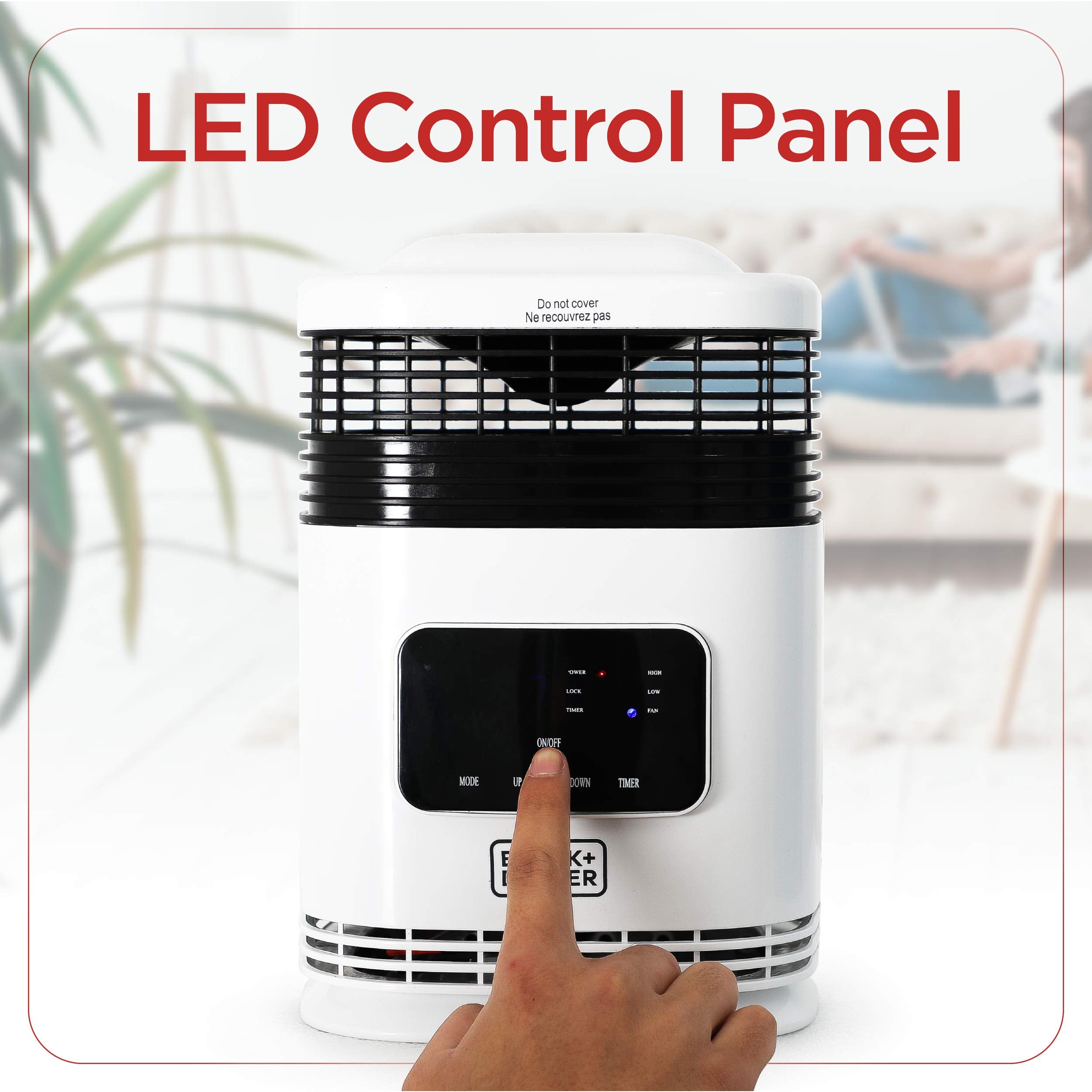 Black+Decker Space Heater, 1500W Flameless Portable Heater With 12 Hour Timer