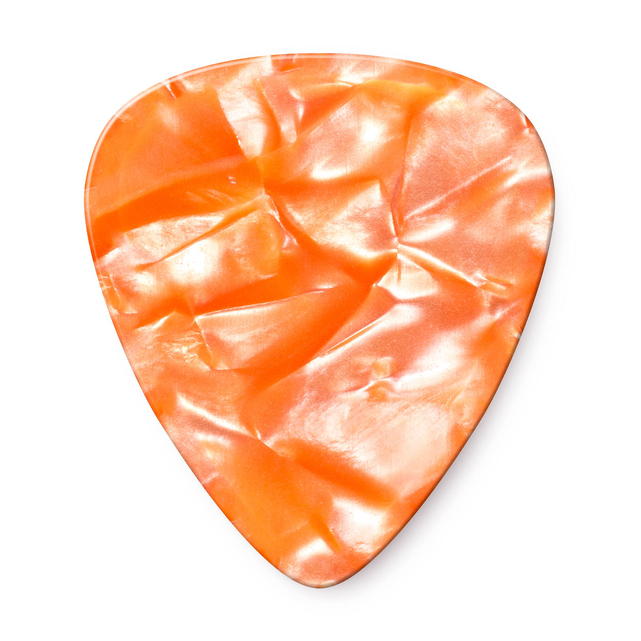 Dunlop 483R08Th Genuine Celluloid, Orange Pearloid, Thin, 12/Players Pack