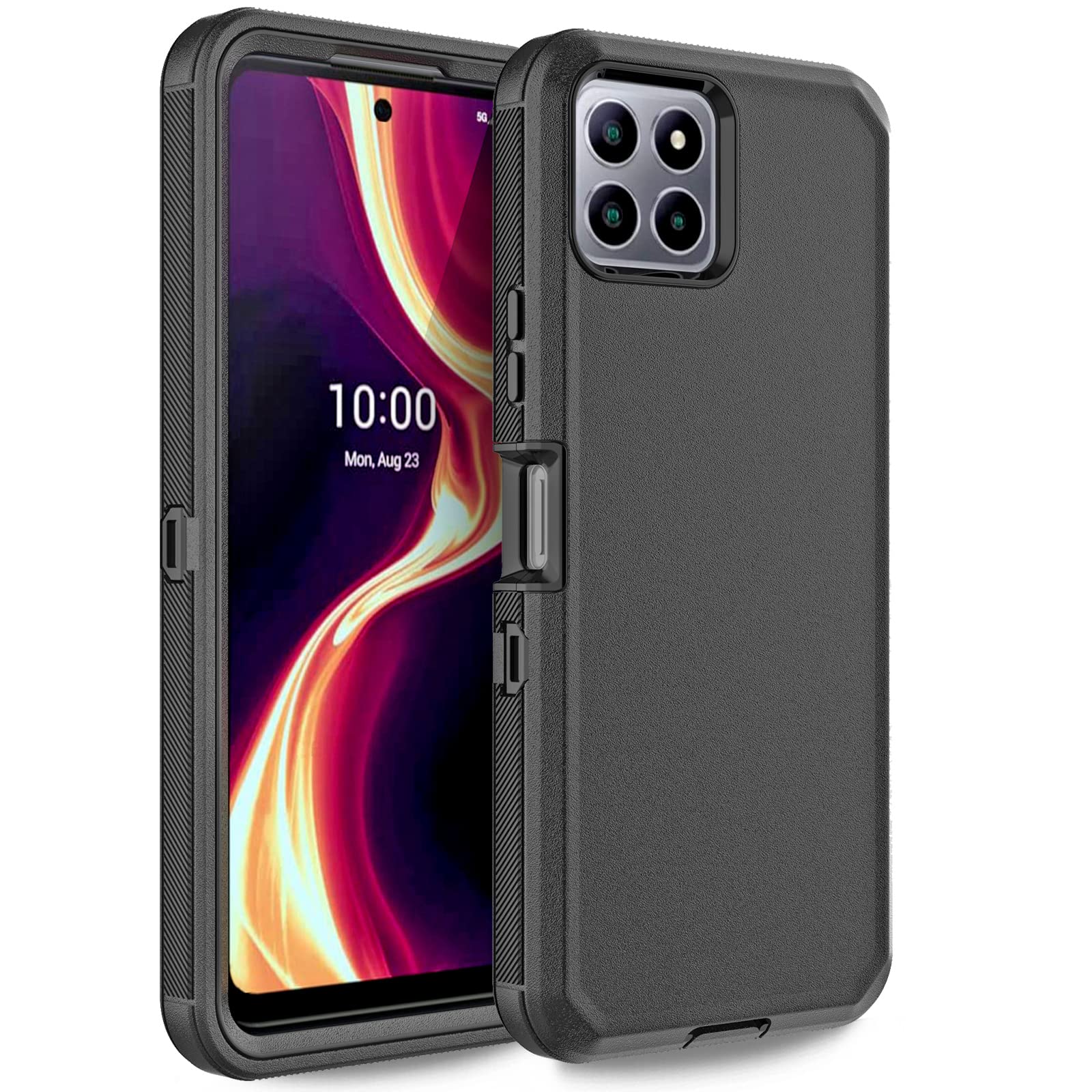Anloes Case For Boost Mobile Celero 5G Plus 2023, Defender Phone Case Heavy Duty Shockproof Rugged Protective, 3 In 1 Bumper Cov