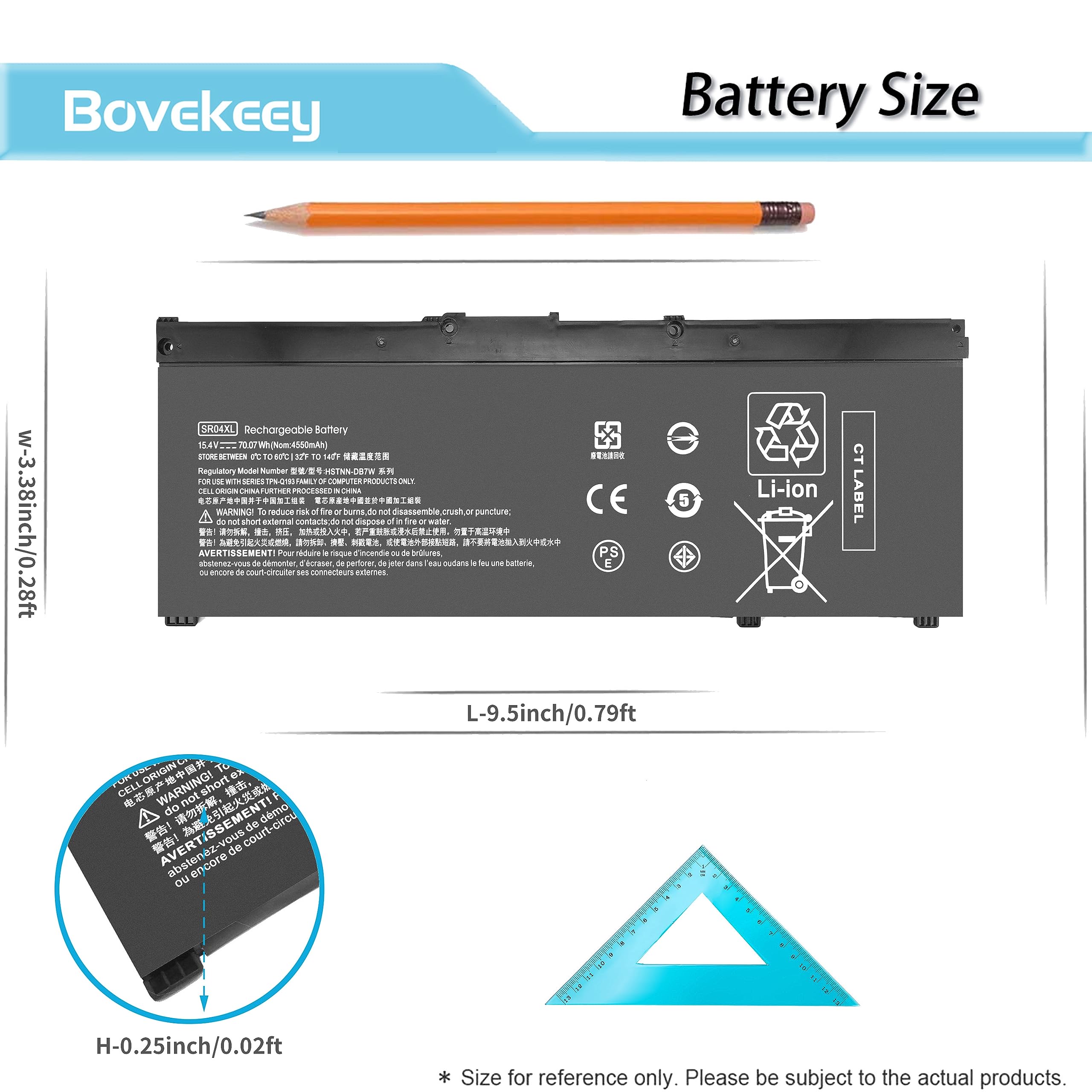 Sr04Xl Battery Sr03Xl 15.4V 70.07Wh For Hp Omen 15 Ce0Xx 15 Dc0Xx 15 Ce009La 15 Ce015Dx 15 Dc0051Nr Pavilion 15 Cb0Xx 15 Cx0Xx 1
