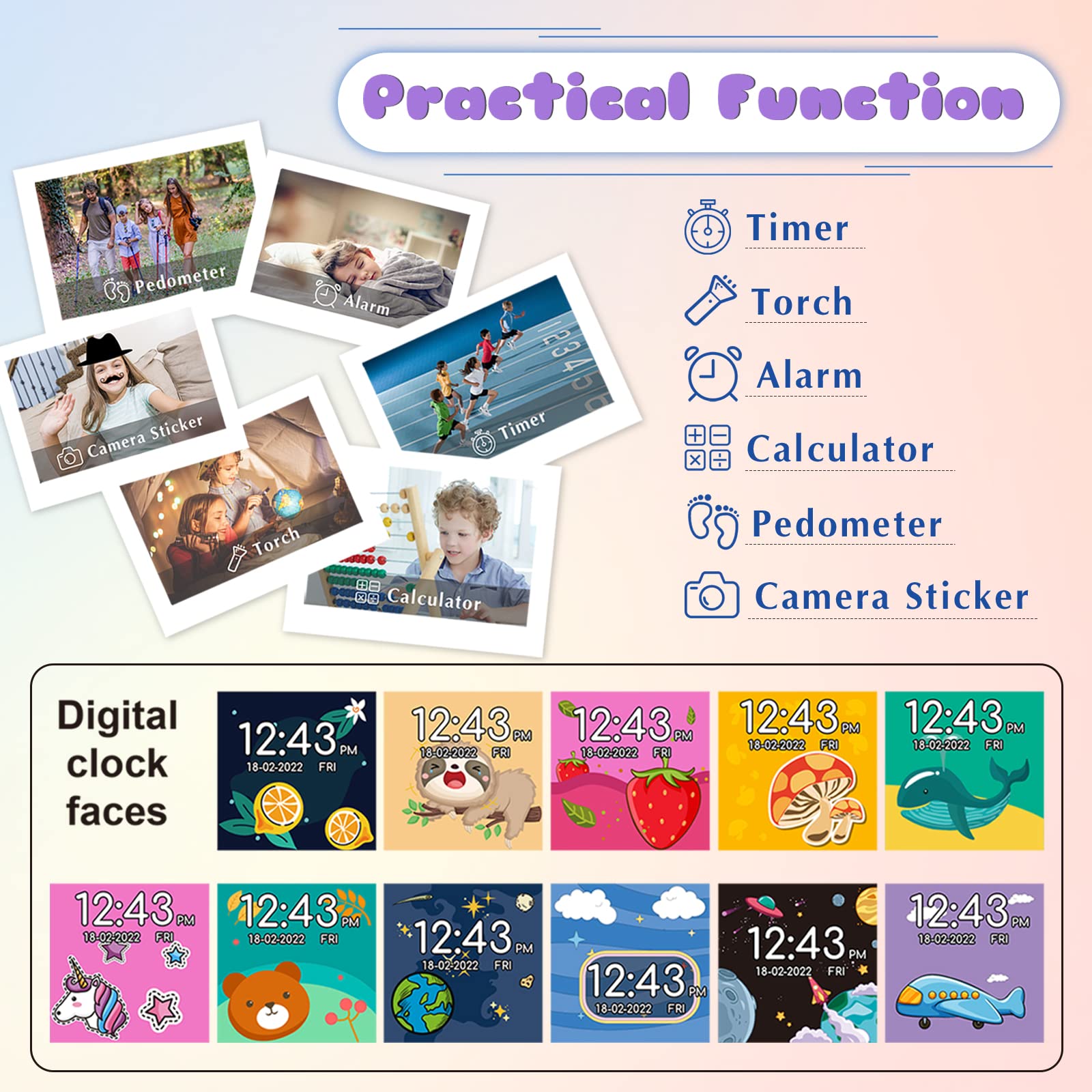 Kids Smart Watch Girls Boys   Smart Watch For Kids Game Smart Watch Gifts For 4 12 Years Old With 26 Games Camera Alarm Video Mu