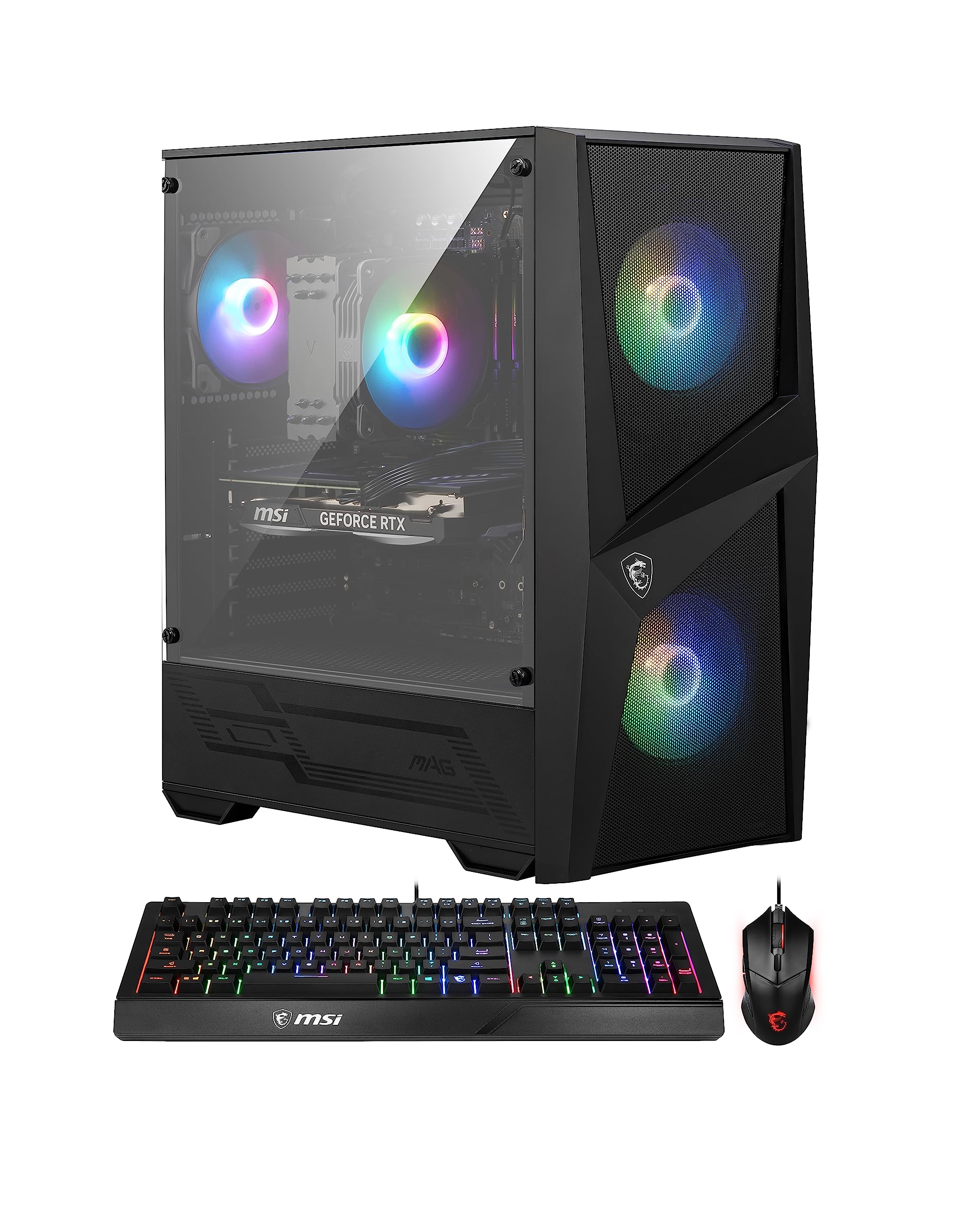 MSI Codex R Gaming Desktop: Intel Core i5-13400F, RTX 4060, 32GB DDR5, 2TB M.2 NVMe Gen3, RGB Fan Cooling, 650W 80+ Gold, Keyboa