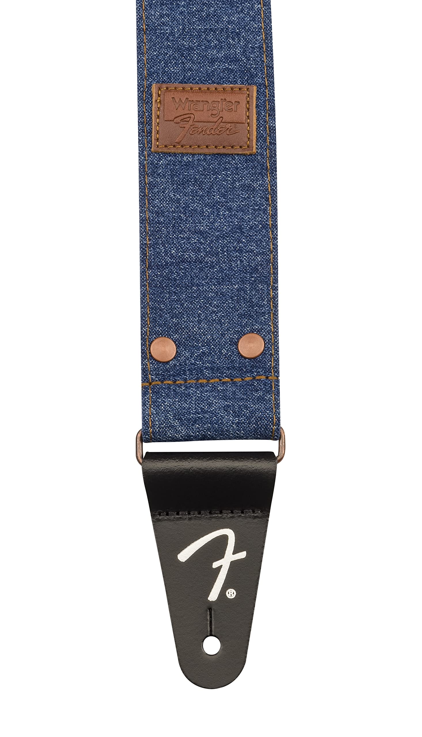 Fender X Wrangler Riveted Denim Guitar Strap, Indigo