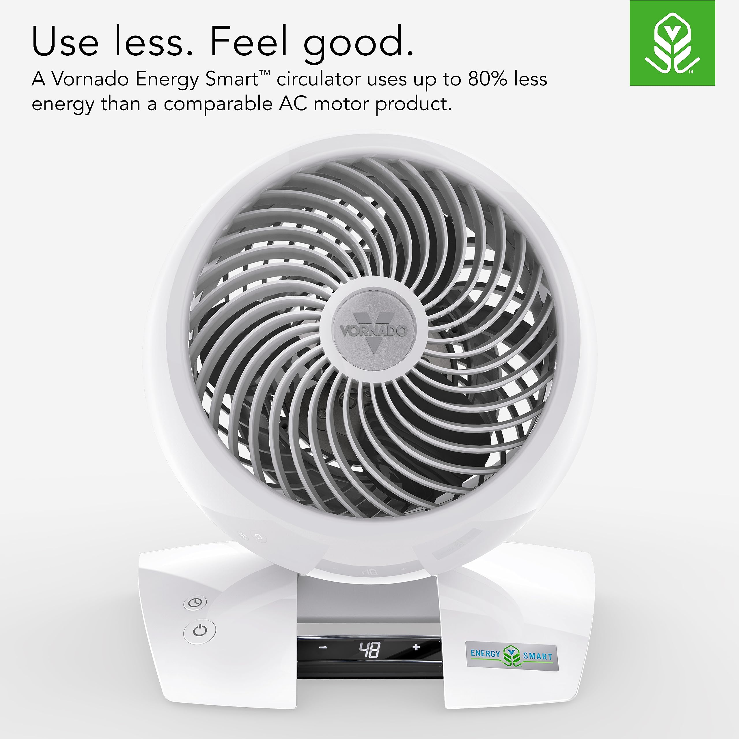 Vornado 5303Dc Energy Smart Small Air Circulator Fan With Variable Speed Control, White, Medium