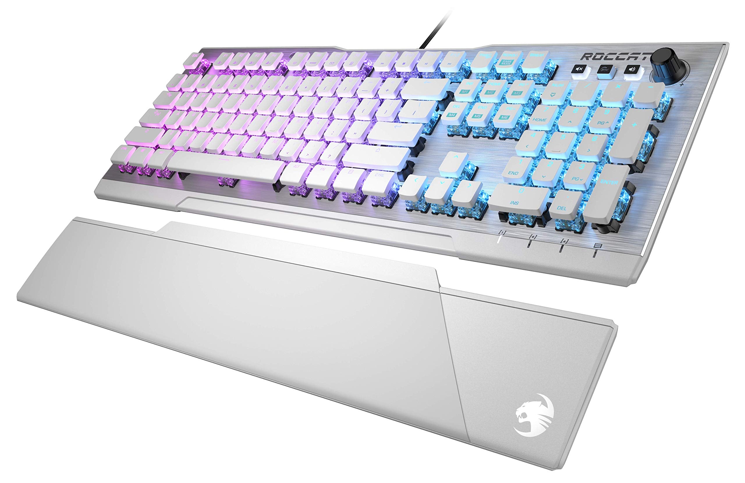 Roccat Vulcan 122 Mechanical Pc Tactile Gaming Keyboard, Titan Switch, Aimo Rgb Backlit Lighting Per Key, Detachable Palm/Wrist 