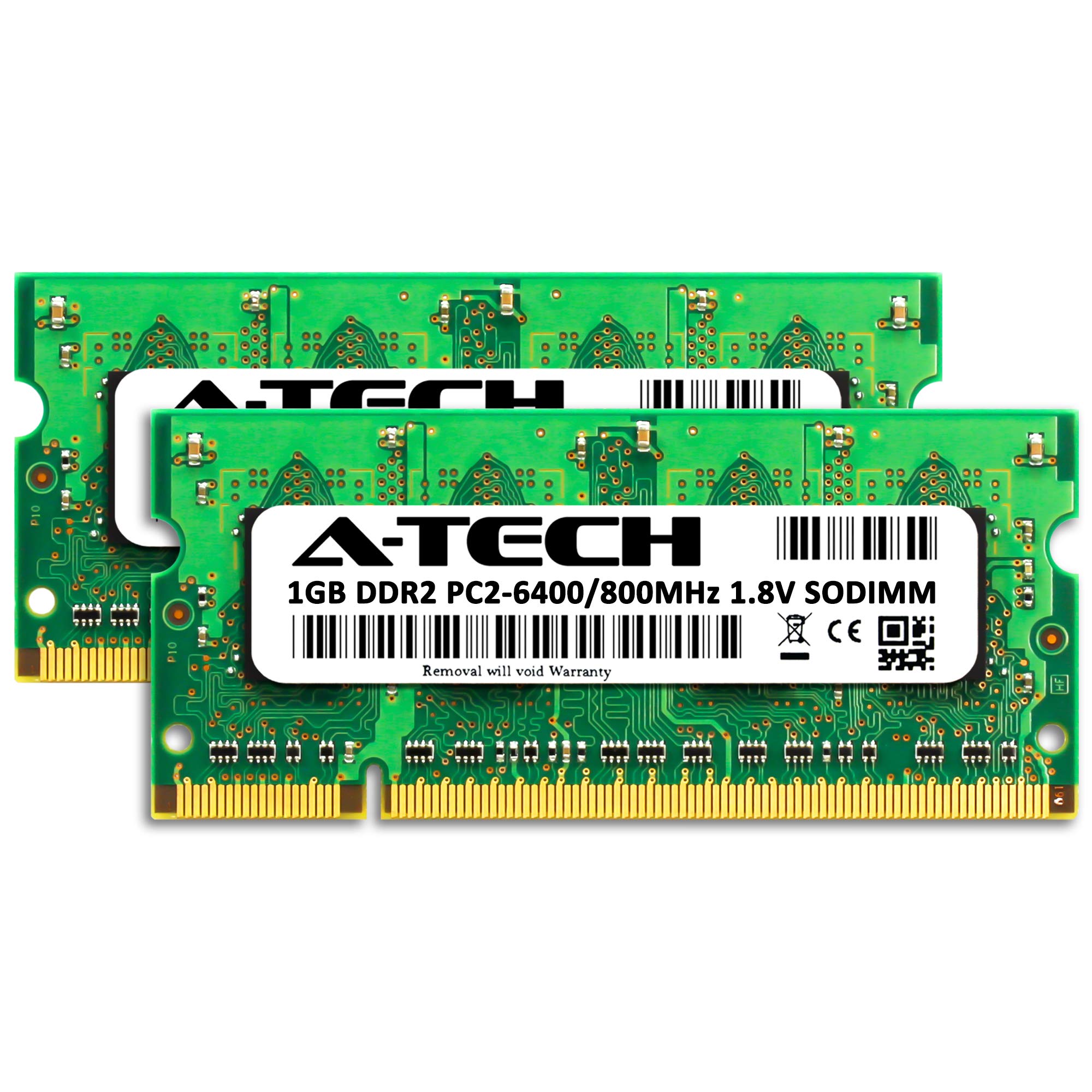 A Tech 2Gb (2X1Gb) Ddr2 800Mhz Sodimm Pc2 6400 1.8V Cl6 200 Pin Non Ecc Unbuffered Laptop Ram Memory Upgrade Kit