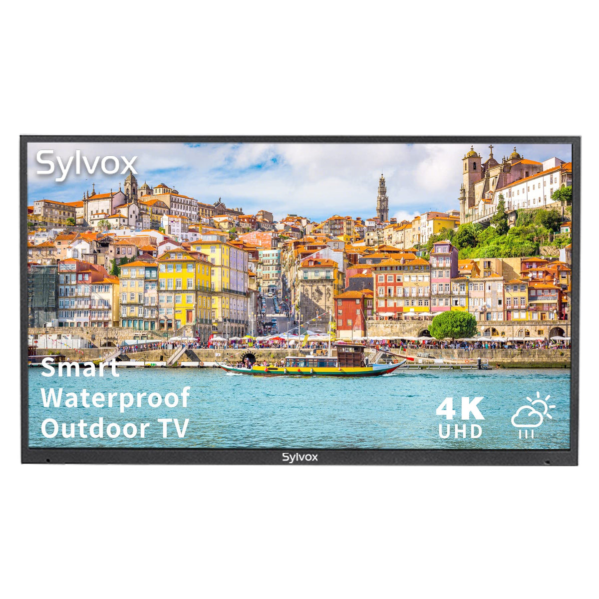 Sylvox 55 Inch Outdoor Tv, 4K Uhd Waterproof Outdoor Smart Television, Built In Dual Speakers Support Bluetooth & 2.4G Wifi, Int