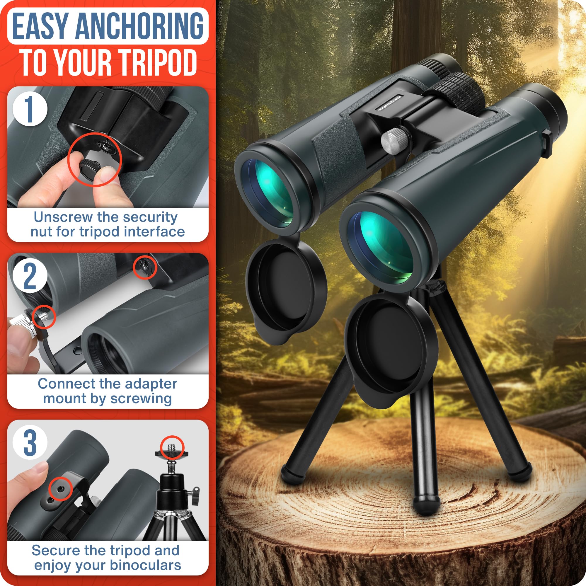 Binoculars For Bird Watching - High Powered Binocular For Adults - Birding Binoculars For Hunting 8X42