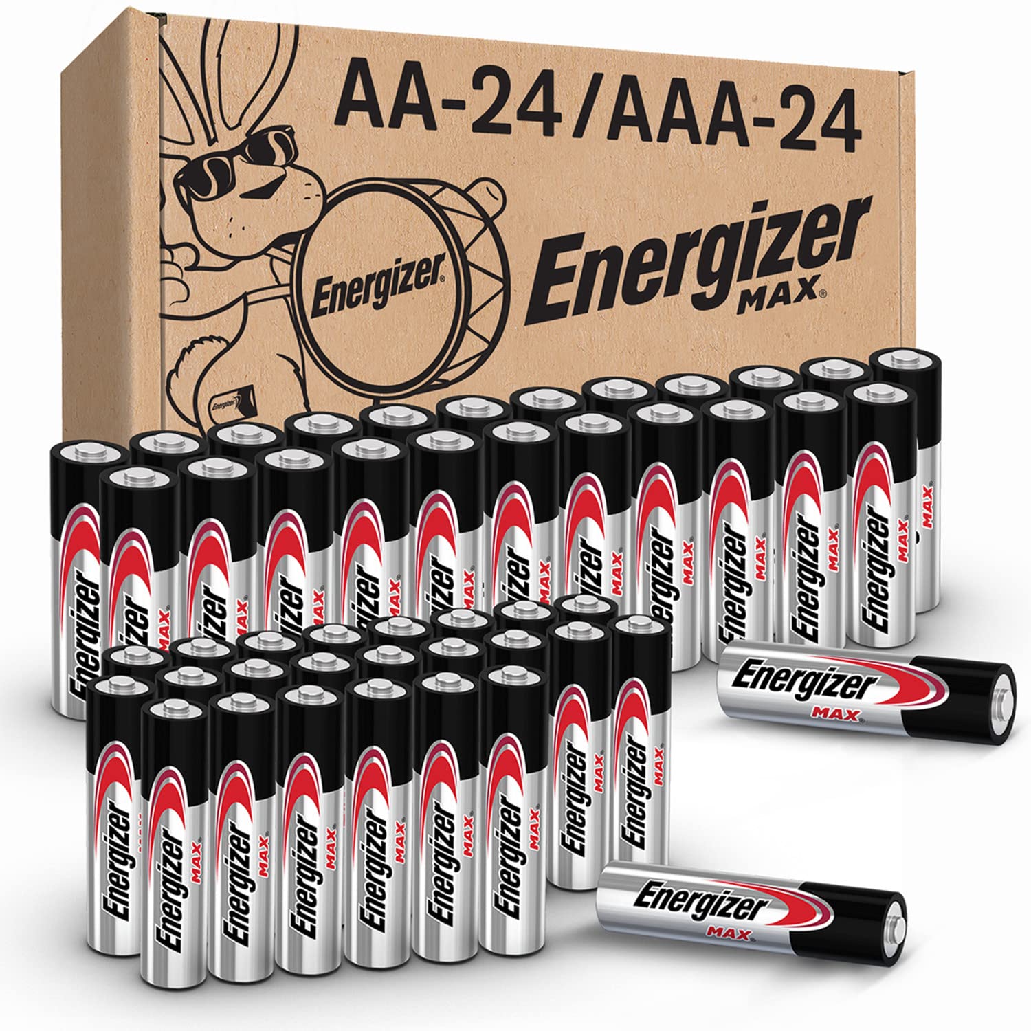 Energizer Aa Batteries And Aaa Batteries, 24 Max Double A Batteries And 24 Max Triple A Batteries Combo Pack, 48 Count