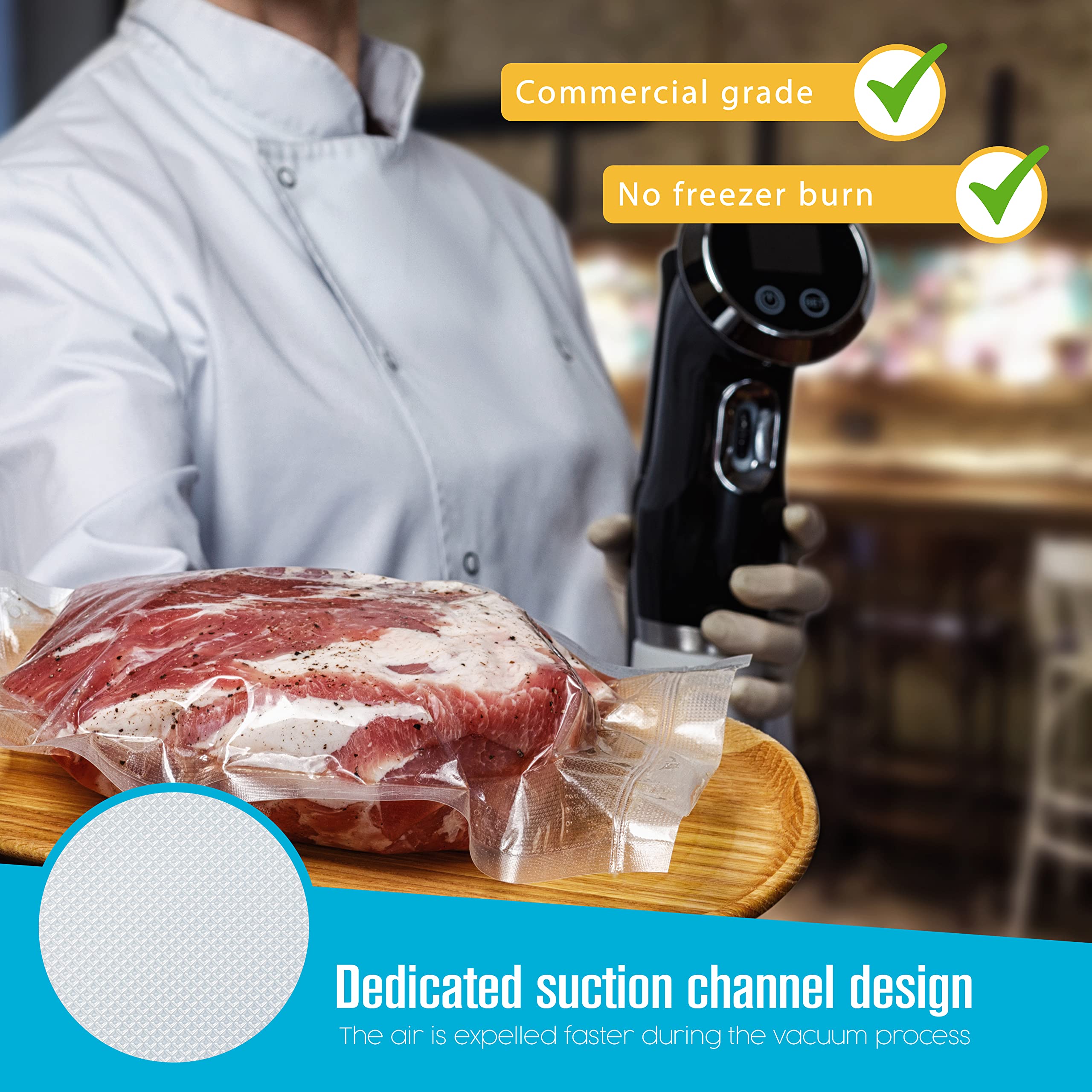 Houseables Vacuum Sealer Bags, Vacuum Sealer Rolls, Food Saver Roll, Vacuum Seal Roll, 8 Inch & 11 Inch, Food Saver Bag Rolls, S