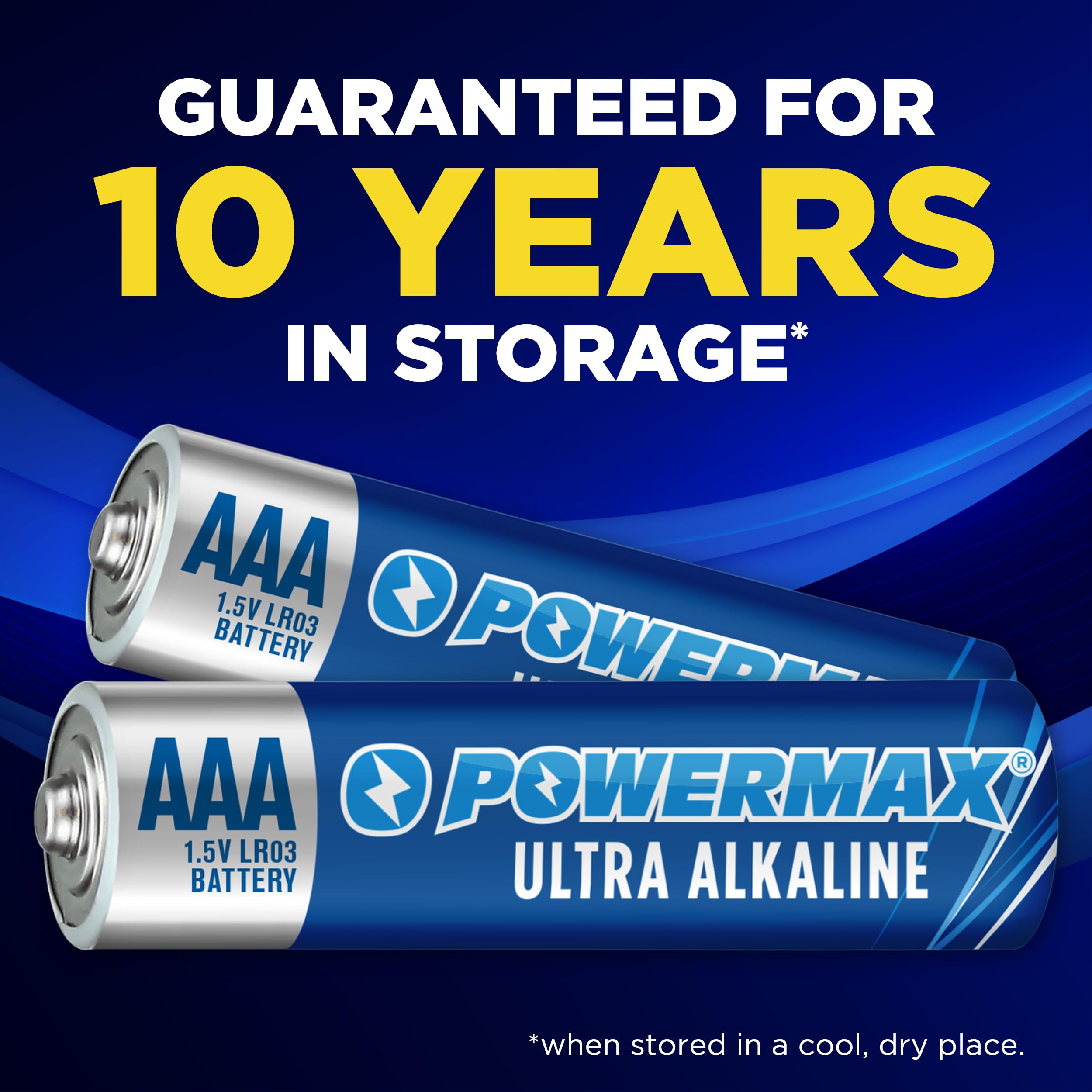 Powermax 60 Count Triple Aaa Batteries, Ultra Long Lasting Alkaline Battery, 10 Year Shelf Life, Reclosable Packaging