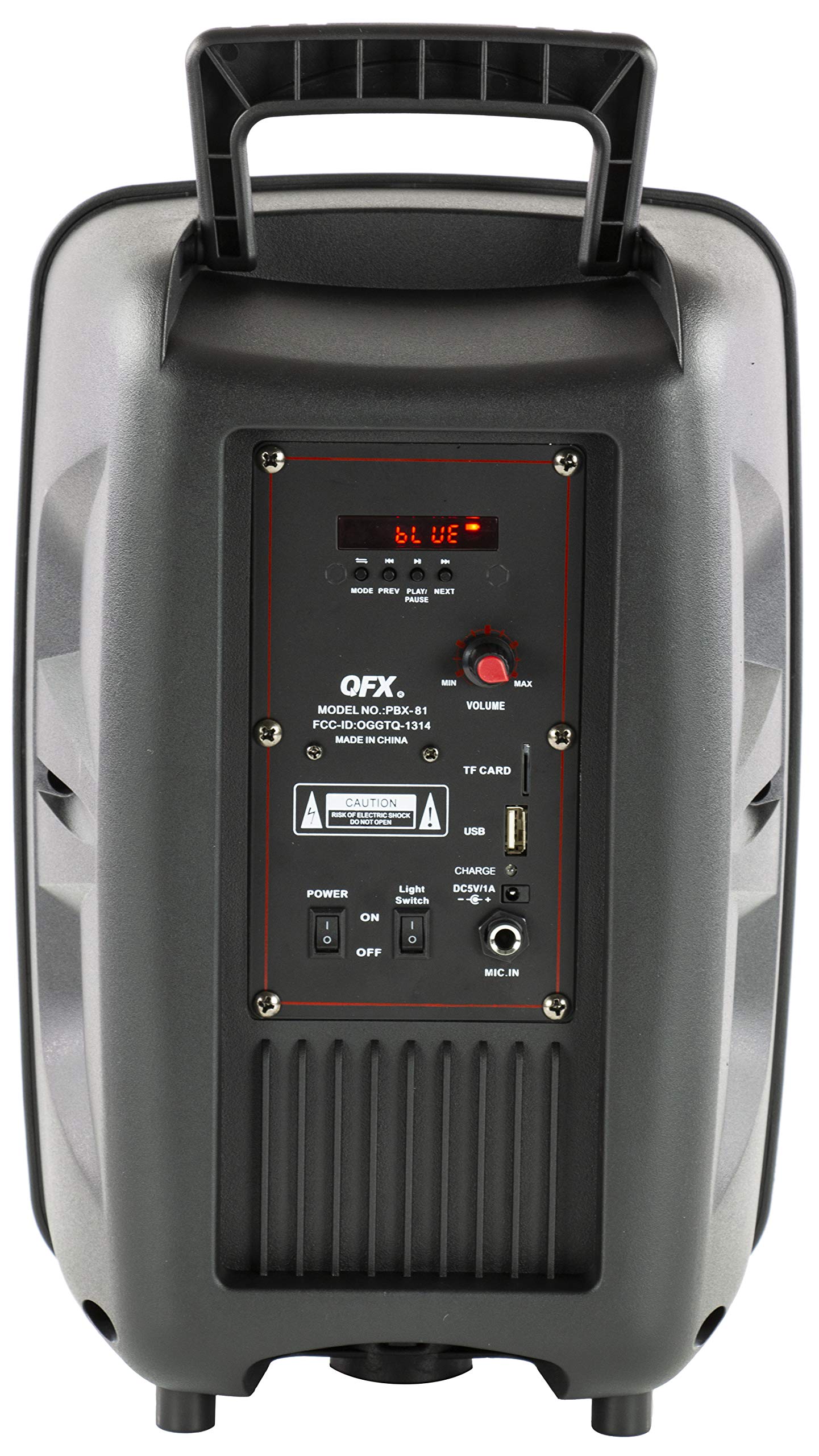 Qfx Pbx 81 8' Portable Bluetooth Party Sound System With Microphone