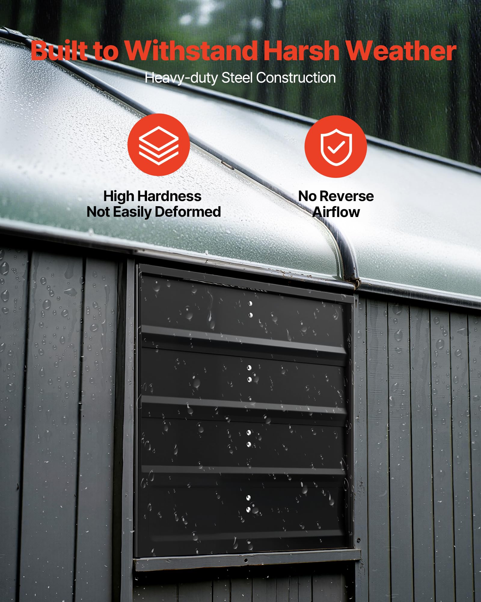 Vevor 18 Inch Shutter Exhaust Fan, Wall Mounted Attic Vent Fan With Variable Speed Controller, 2200 Cfm, Ac Motor, Heavy-Duty St