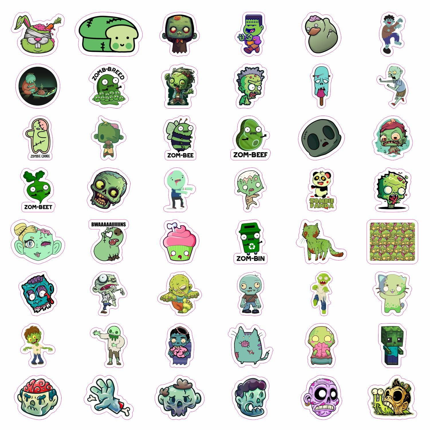 100Pcs Zombie Stickers & Adults   Zombie S For Boys And Girls, Zombie Gifts, Zombie Birthday Party Decorations, Zombie Party Sup