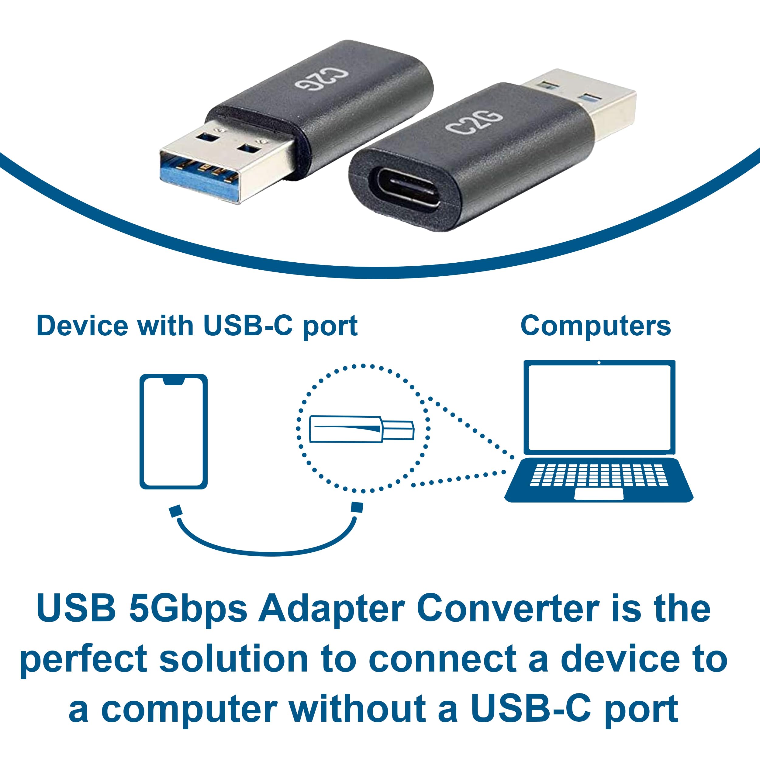 C2G Usb C Female To Usb A Male Superspeed Usb 5Gbps Adapter Converter