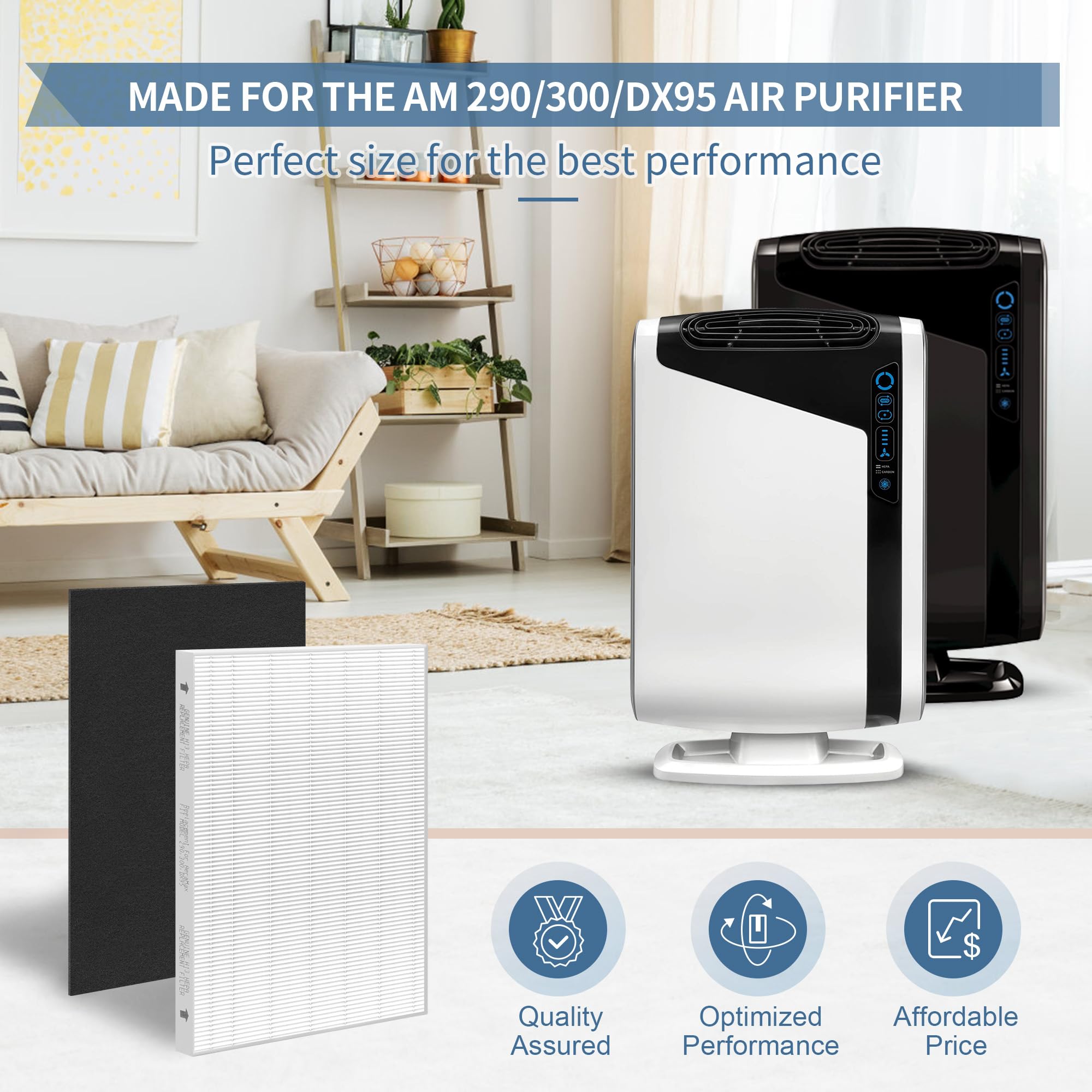 Zouhwaso 2+6 Aera Max 300 Hepa Filter Replacement Compatible With Fellowes Aeramax 290 300 Dx95 Air Puri Fier True Hepa Air Filt