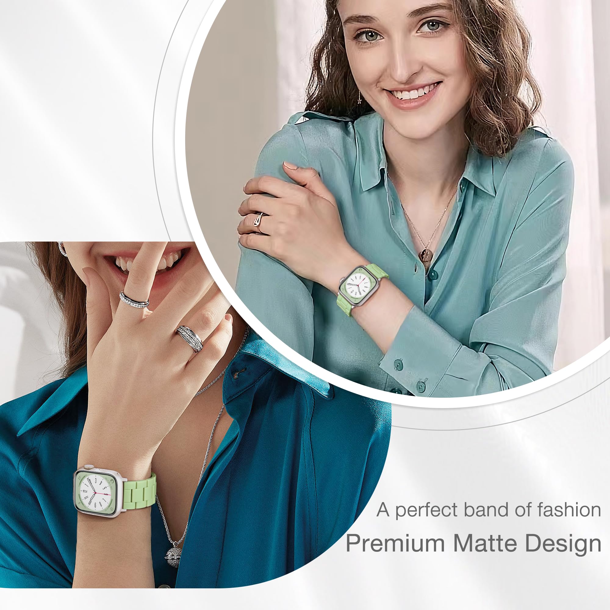 Light Apple Watch Band Fashion Resin Apple Watch Series 10 Series 9 Band, Iwacth Bands,Apple Watch Bands For Women Men,Compatibl