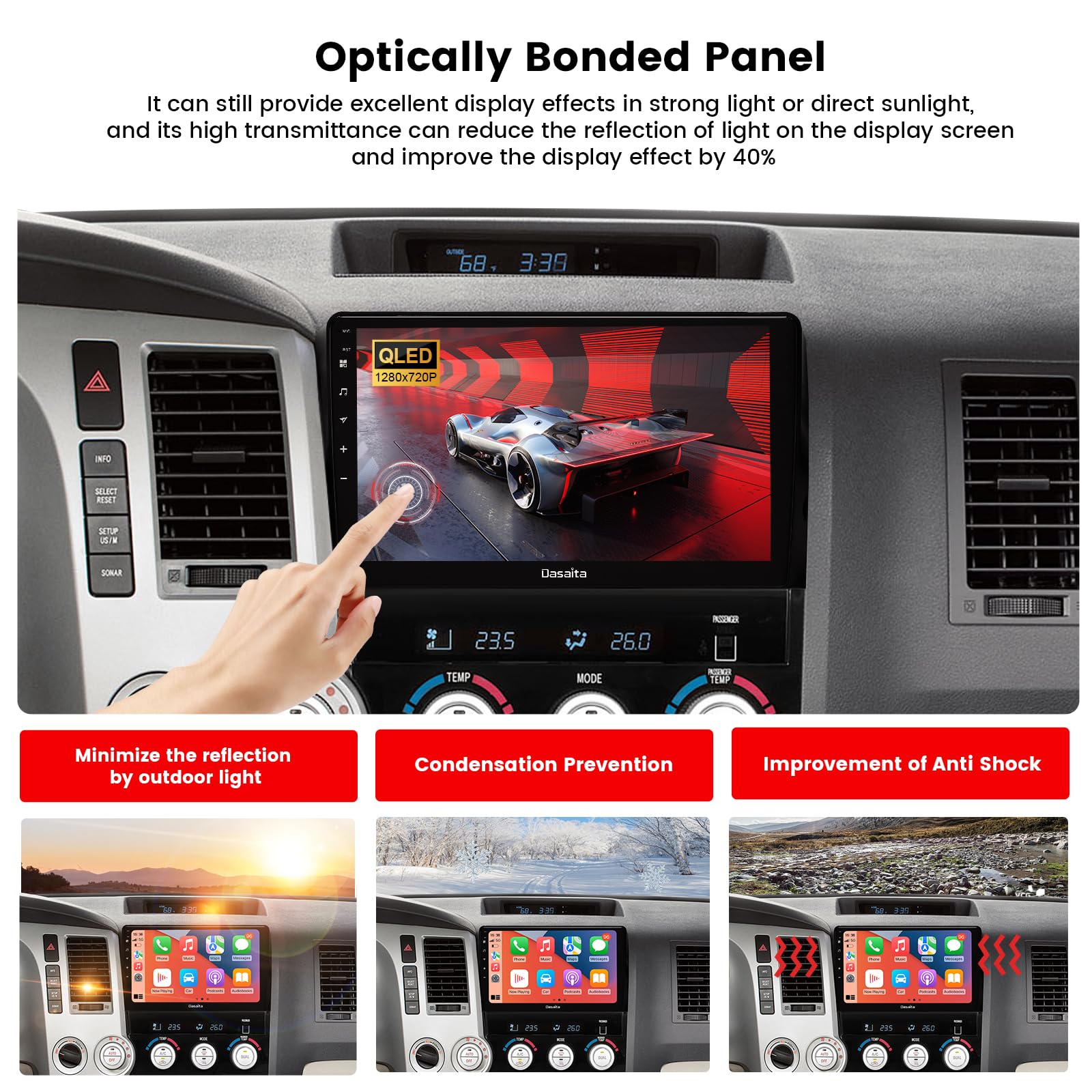 Dasaita G13 Radio For 2007 2013 Toyota Tundra Upgrade, Wireless Carplay, Android Auto, Qualcomm 665 Cpu, Optical Amplifier Output, 6Gb Ram 64Gb Rom, 4G Lte, 5G Wifi, Android 13