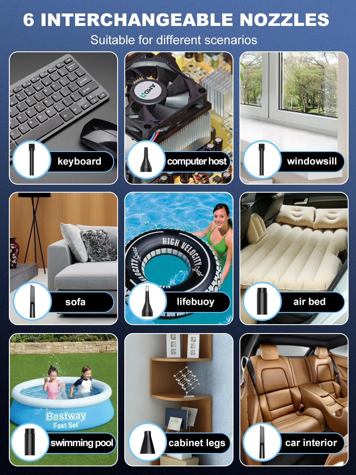 Dowylik Compressed Air Duster, 150000Rpm Stepless Speed Electric Air Duster Mini Air Blower, Rechargeable Good Replacement Canne