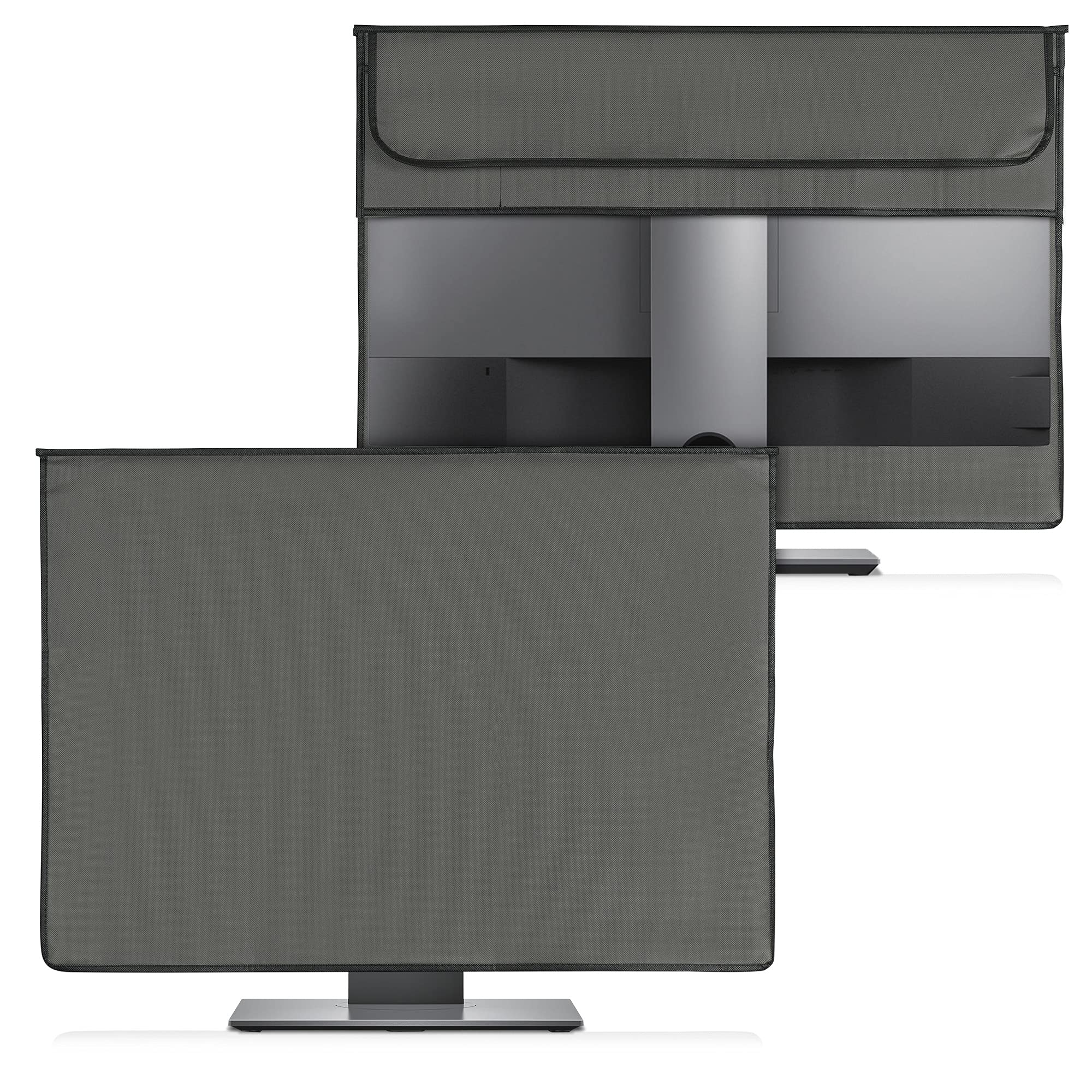 Kwmobile Cover Compatible With 27 28'' Monitor   3 In 1 Case With Storage For Mouse, Keyboard   Dark Grey