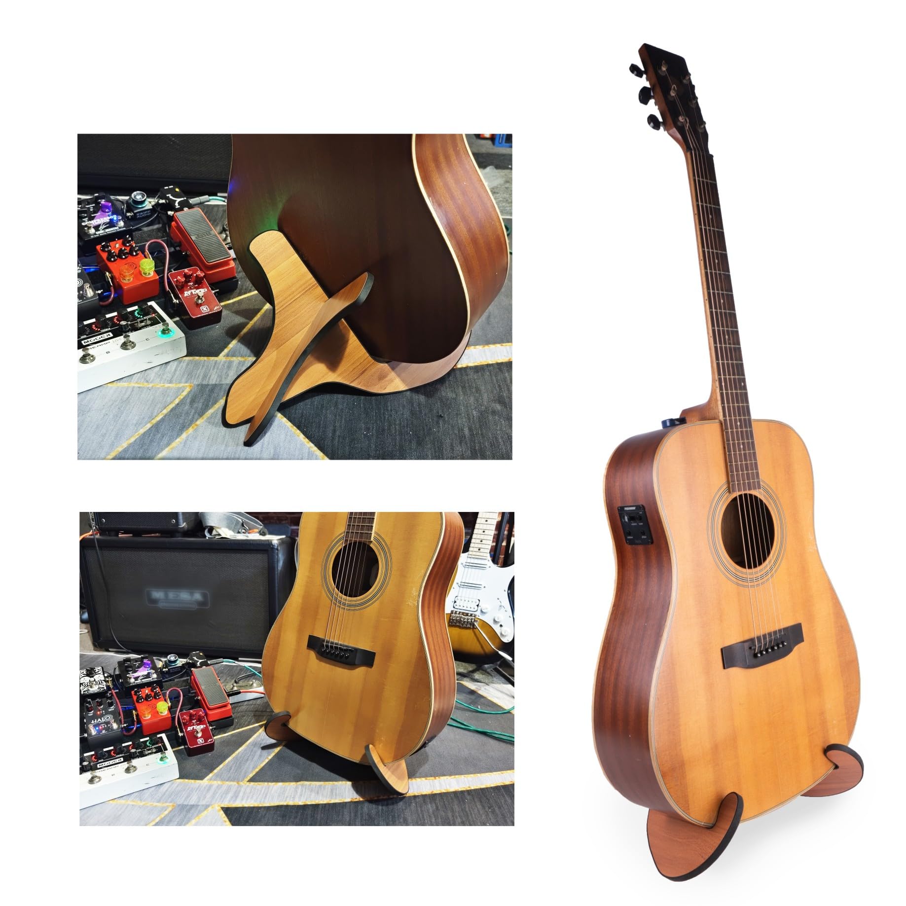 WESOLO 2024 NEW Wooden Guitar Stand X-Frame Style Portable Guitar Holder (Acoustic/Classical)