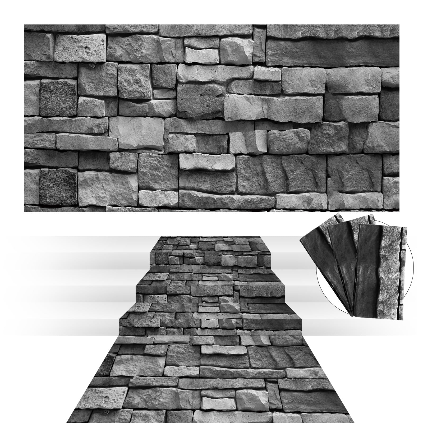 Chuangdi 4.5 X 9 Feet Brick Road Runner Novelty Aisle Floor Runner Brick Wall Backdrop, Princess Decorations Party Supplies For