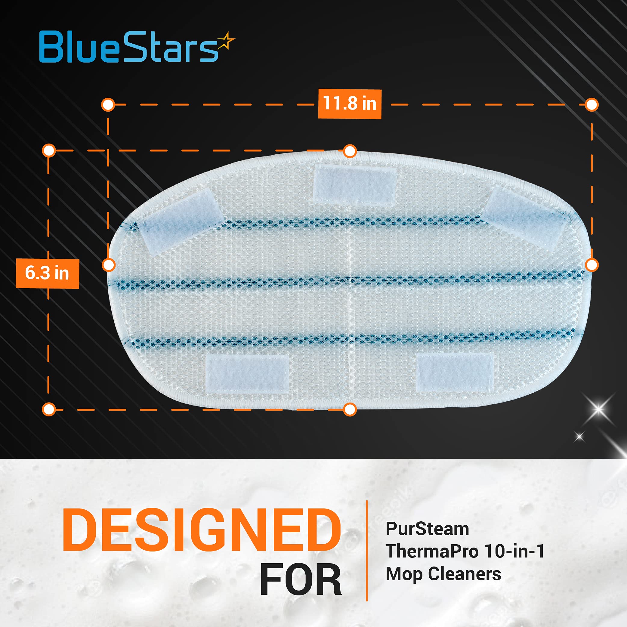 Bluestars ???? ???????? Microfiber Steam Mop Pads For Pursteam Thermapro 10 In 1 Steam Mop Washable Reusable Pads Replacement