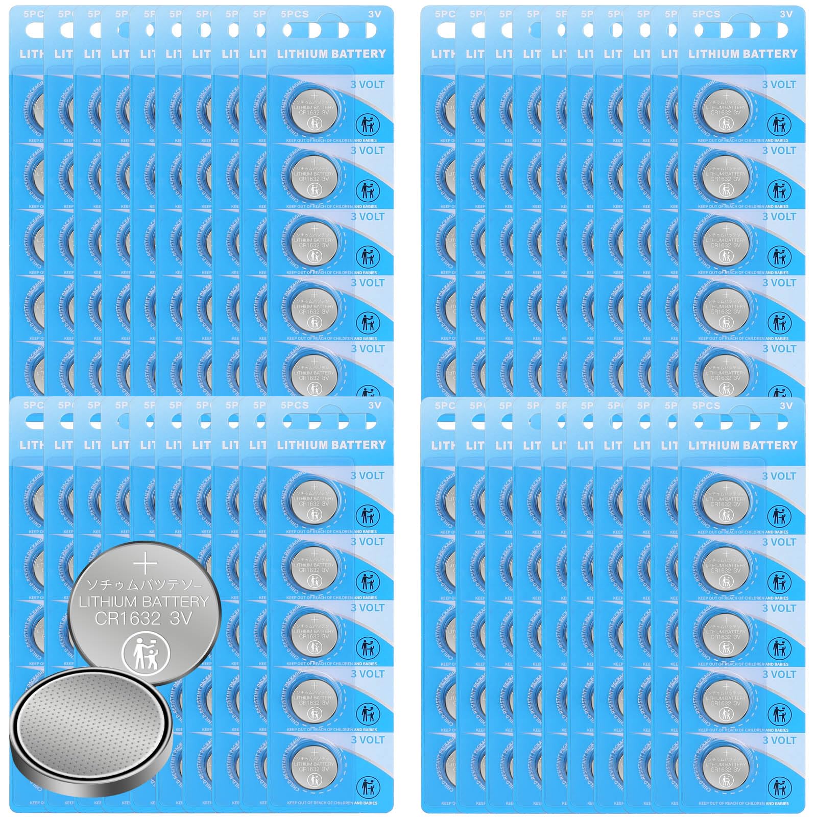 Wanzelonyo Cr1632 Battery Cr1632 3V Lithium Button Cell 200 Count
