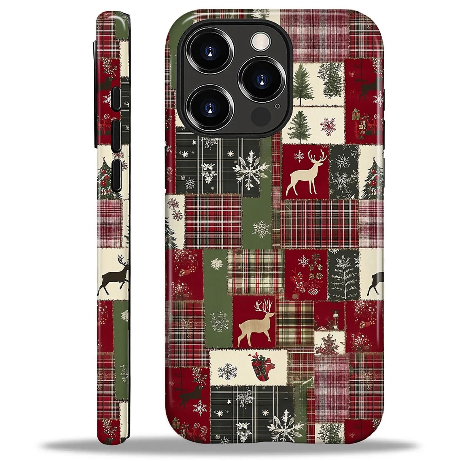Goodsprout for iPhone 16 Pro Case,Hybrid 2-Layer Hard Shell + Silicone Protective Case -Resistant Shockproof- Christmas Tree Dee