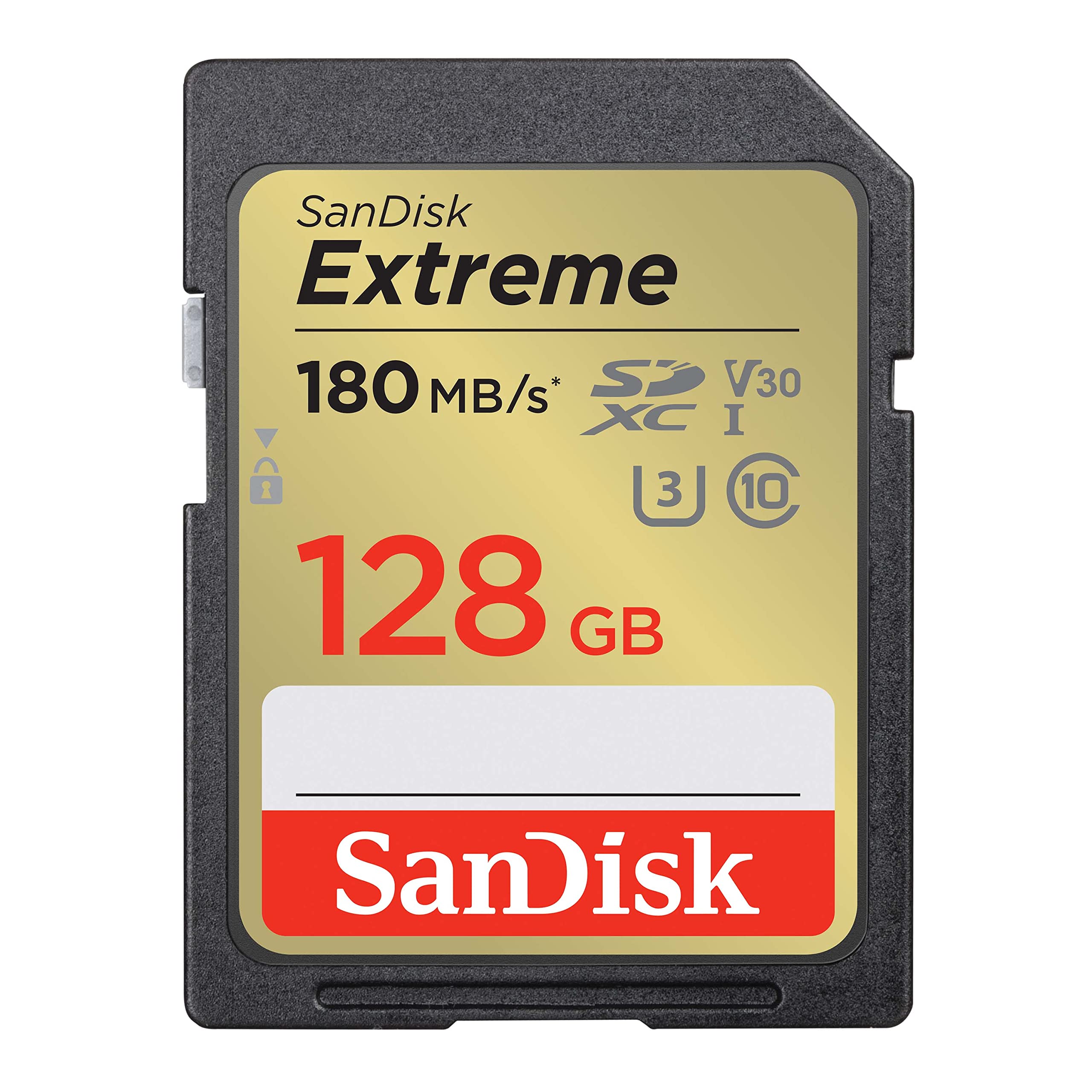 SanDisk 128GB Extreme SDXC UHSI Memory Card  C10, U3, V30, 4K, UHD, SD Card  SDSDXVA128GGNCIN