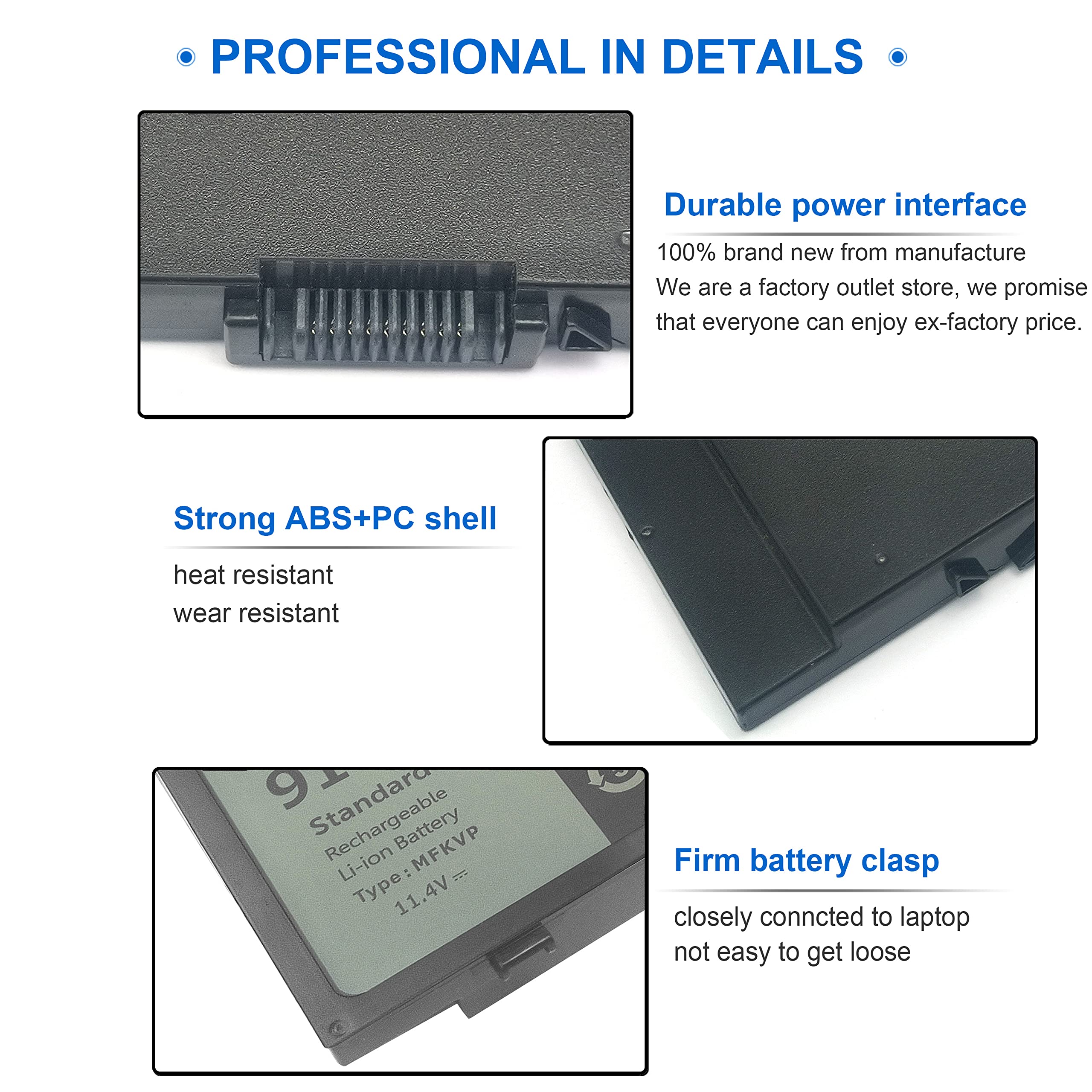 Wymisnit 91Wh Mfkvp T05W1 Battery For Dell Precision 15 7510 7520 M7510 17 7710 7720 M7710 Series, To5W1 0Twcpg 451 Bbsf 451 Bbs