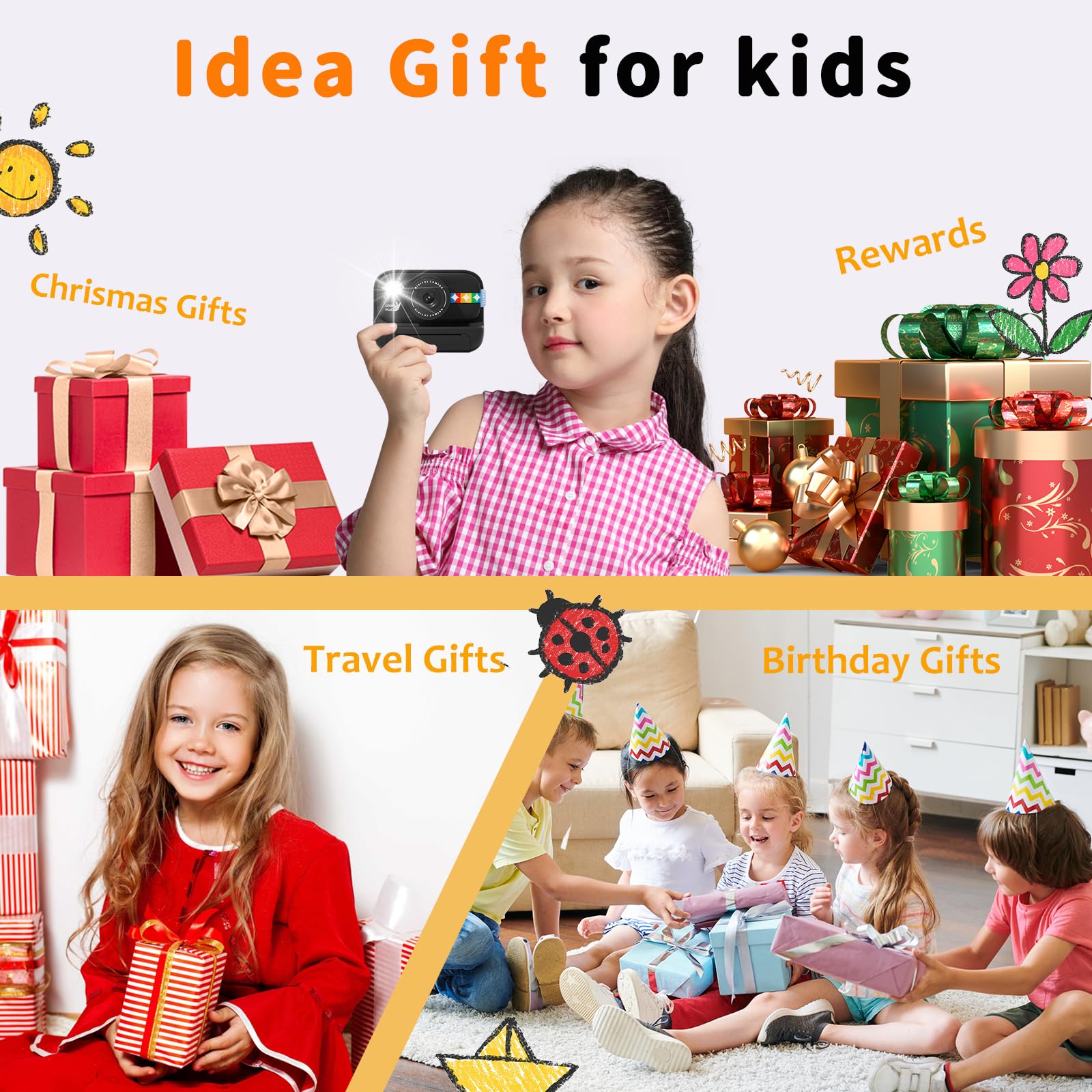 Joytrip Instant Print Camera For Kids, Christmas Birthday Gifts For Boys Girls Age 3 12, 48Mp Photos 1080P Digital Video Camera,