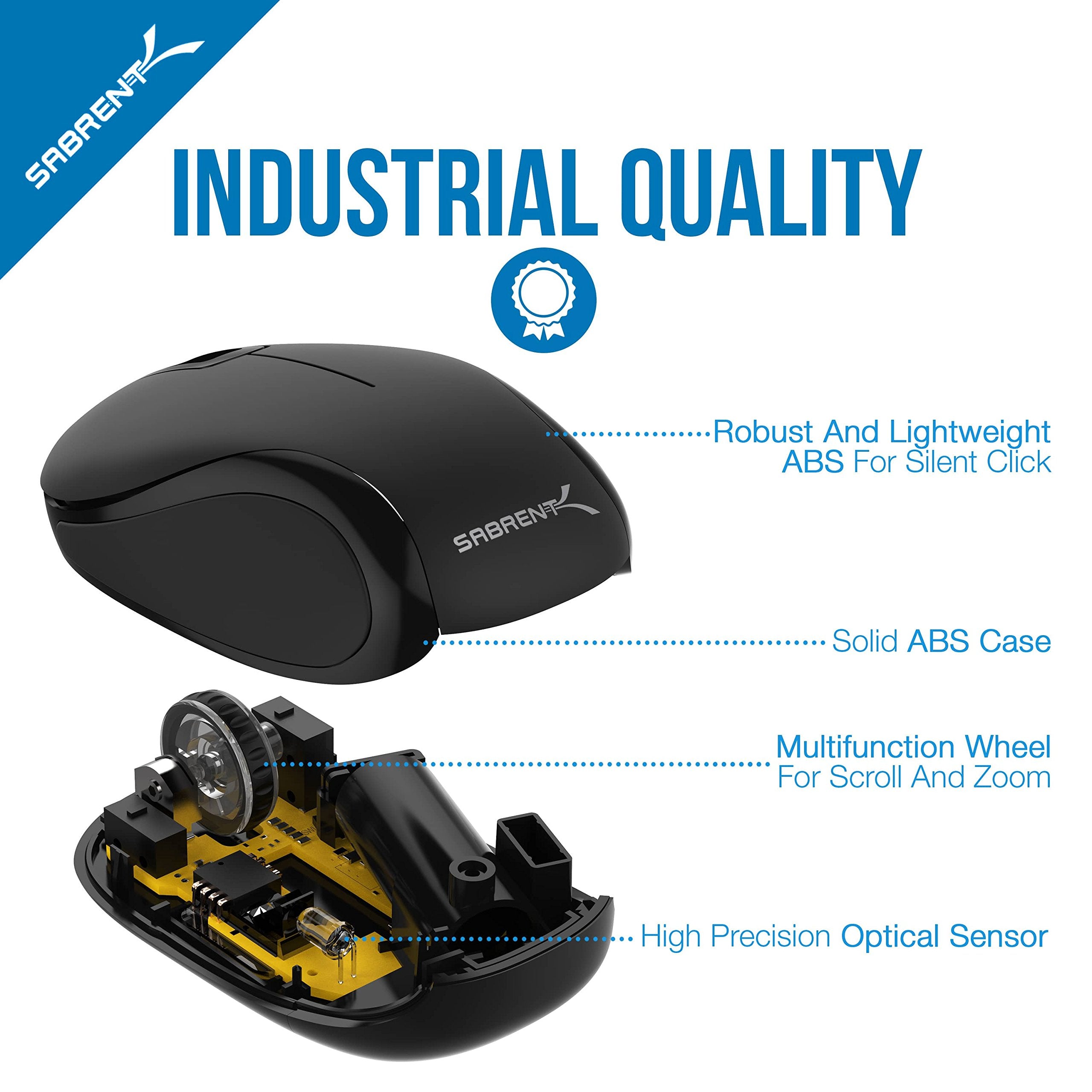 SABRENT Mini Travel 2.4GHz Wireless Mouse with Nano Receiver (MS WSML)