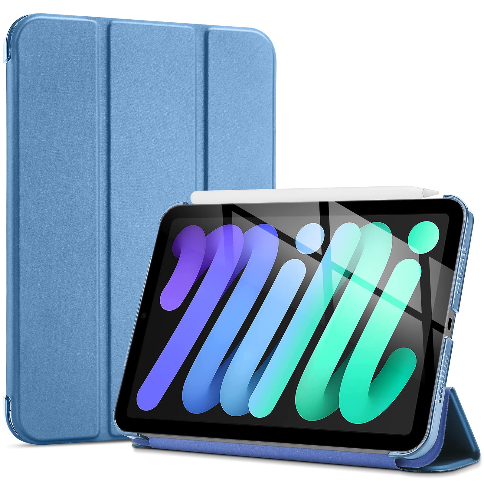 Procase Smart Case For Ipad Mini 6 8.3 Inch 2021 Ipad Mini 6Th Generation Case, Hard Back Cover Cases For 2021 Ipad Mini 8.3' 6Th Gen A2567 A2568 A2569  Blue
