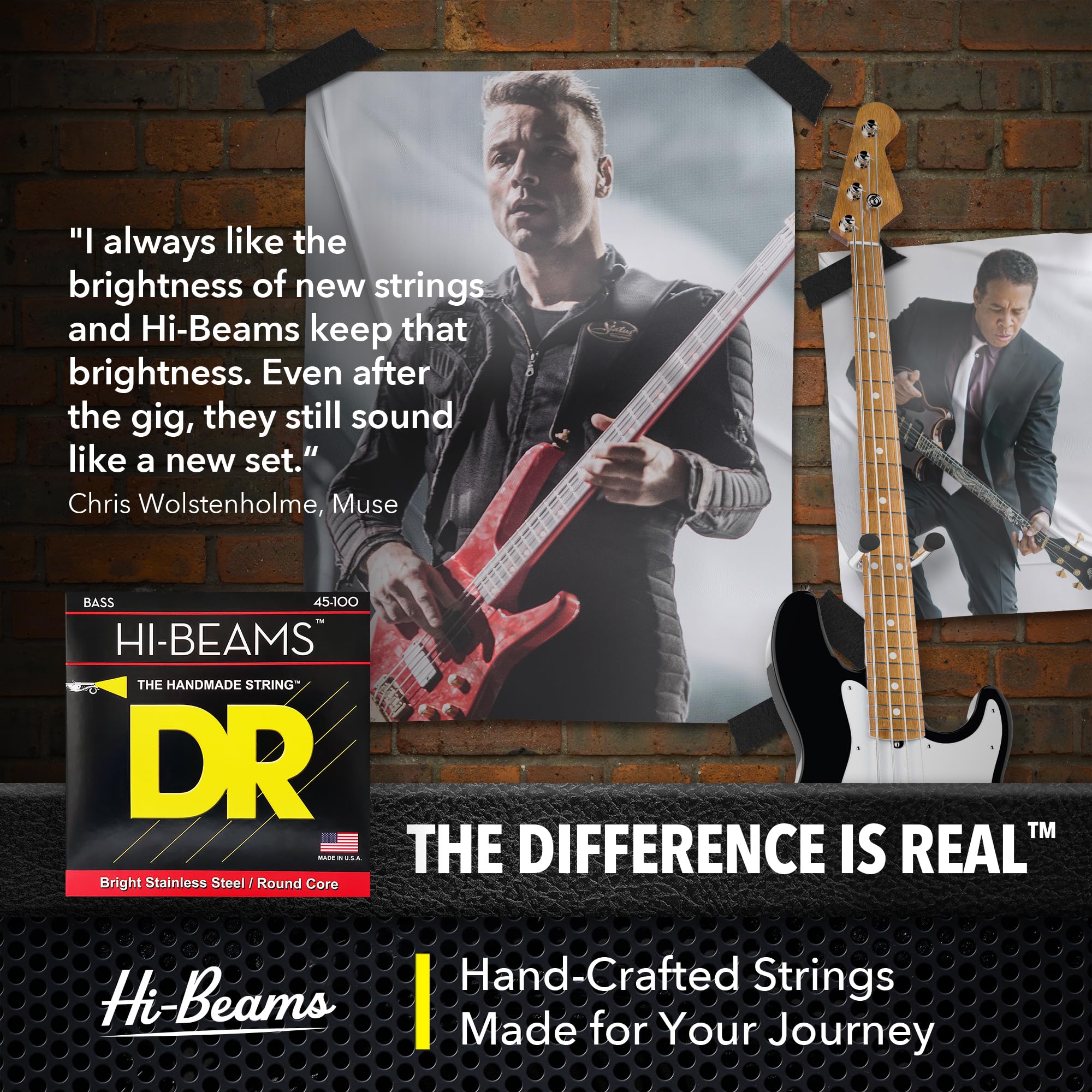 Dr Handmade Strings Dr Hi-Beam Round Core Medium 5 Bass Guitar Strings (Mr5-130)
