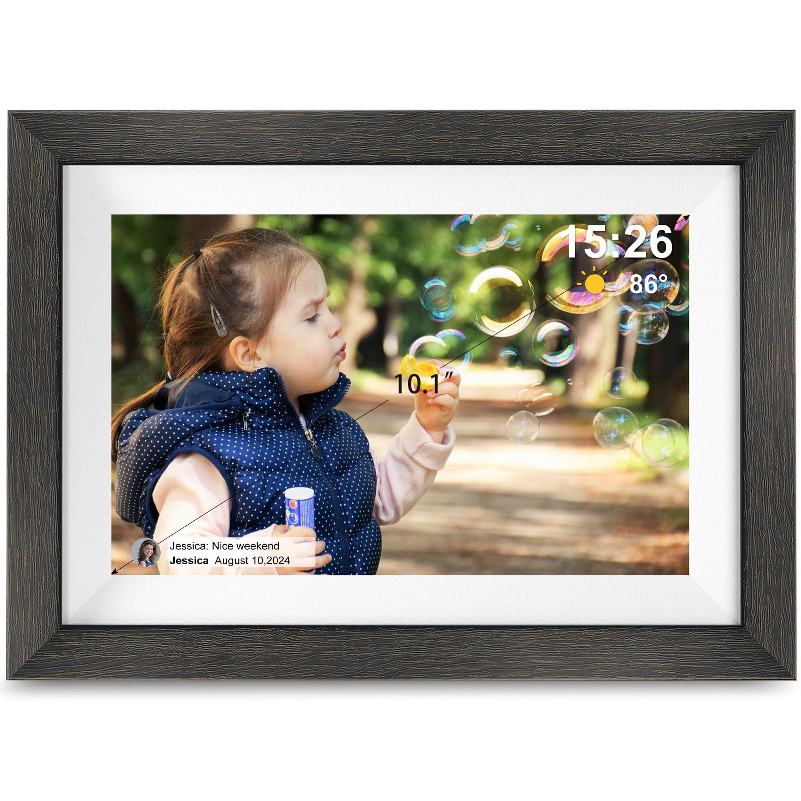 Frameo Digital Photo Frame,10.1 Inch Wifi Smart Digital Picture Frame With Hd Ips Touch Screen,Auto Rotate,Send Pictures From An