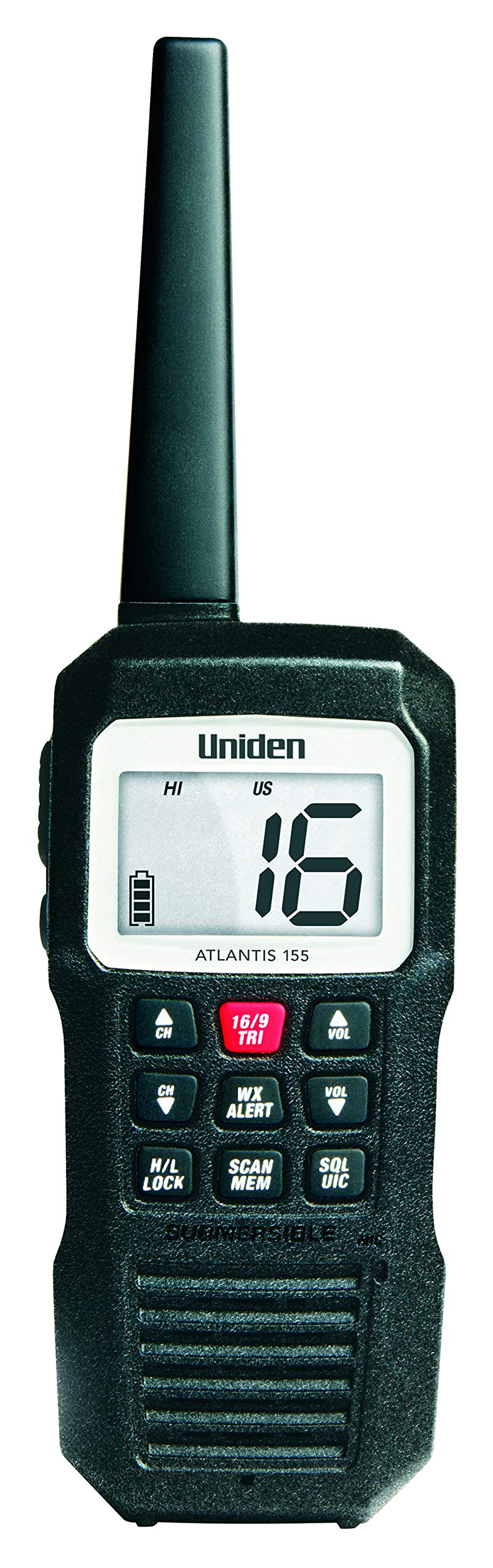 Uniden Atlantis 155 Handheld Two-Way Vhf Marine Radio, Floating Ipx8 Submersible Waterproof, Dual-Color Screen, All Usa/Internat,WBEEAB07N8SCGVT