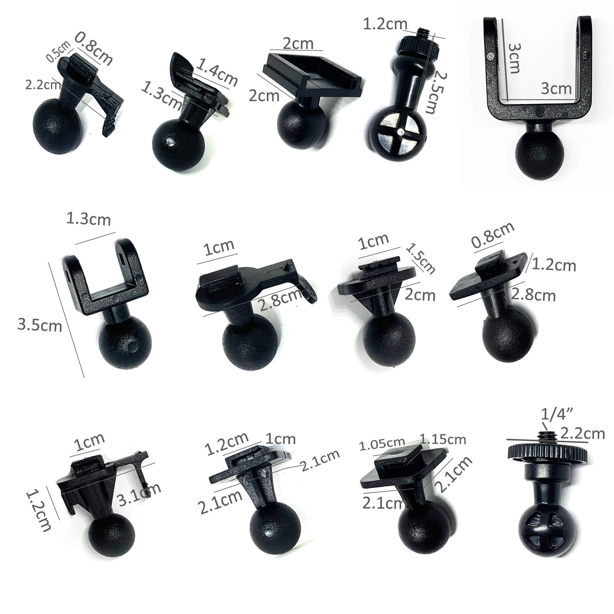 Octinpris Dash Camera Suction Cup Mount Dashcam Mounts Holder With 13 Ball Joints Adapter For Vehicle Video Recorder Windshield