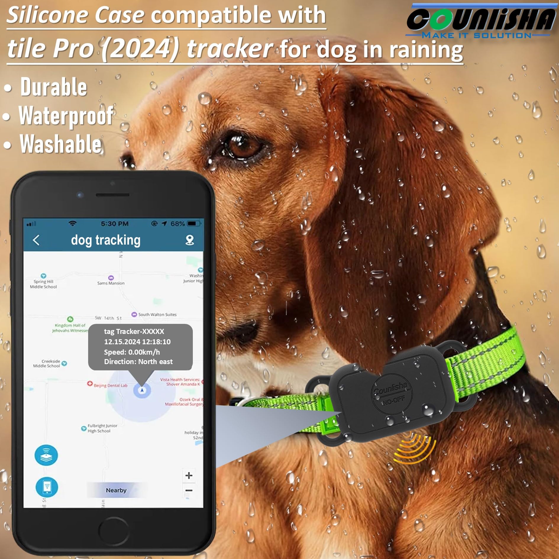 Silicone Holder For Tile Pro (2024) For Dog Collar, Slim Durable Cover Tag For Pet Necklace Accessories, Waterproof Case For Til