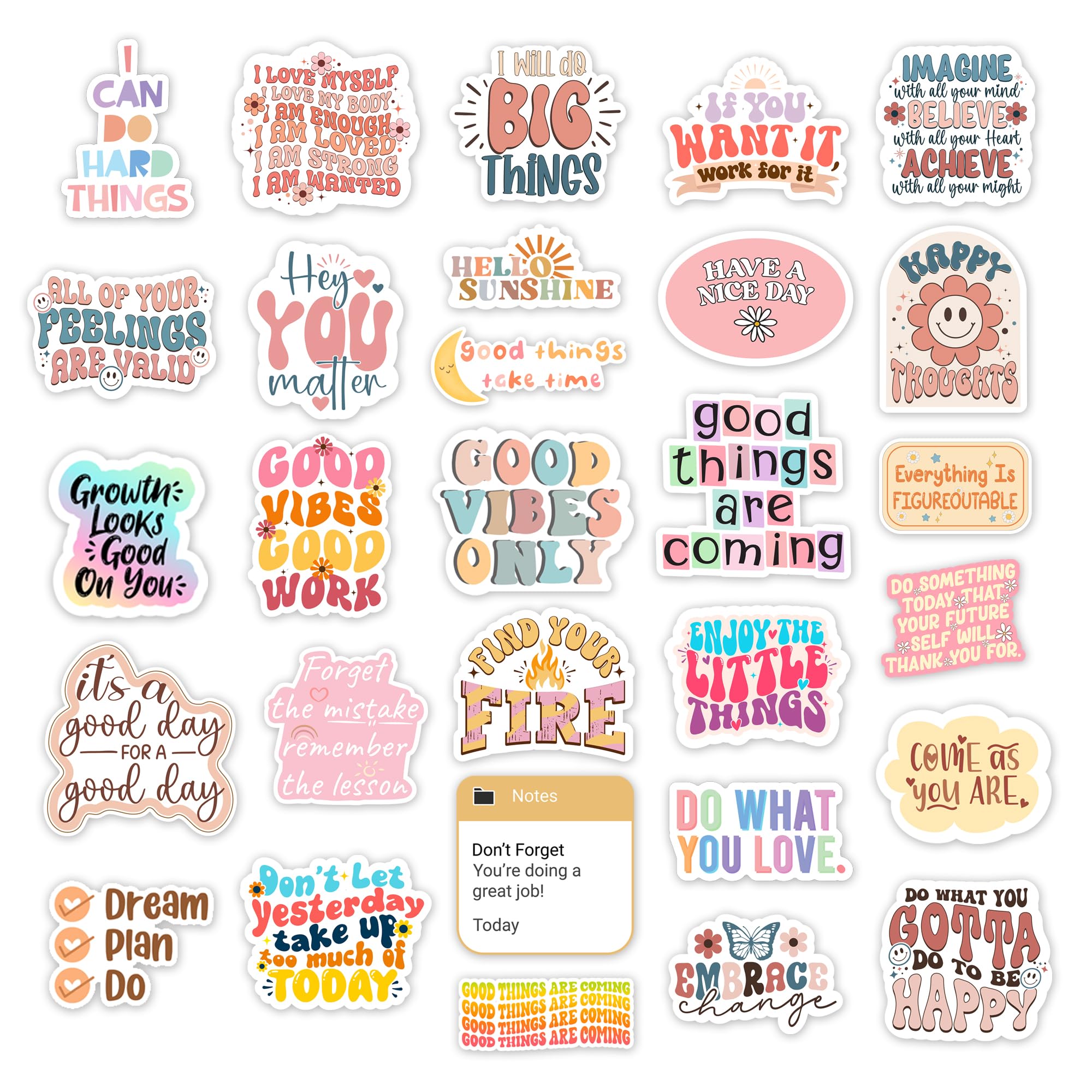 300Pcs Motivational & Affirmation Stickers   For Vision Board, Positive Inspirational Decals For Water Bottles, Laptops, Planner