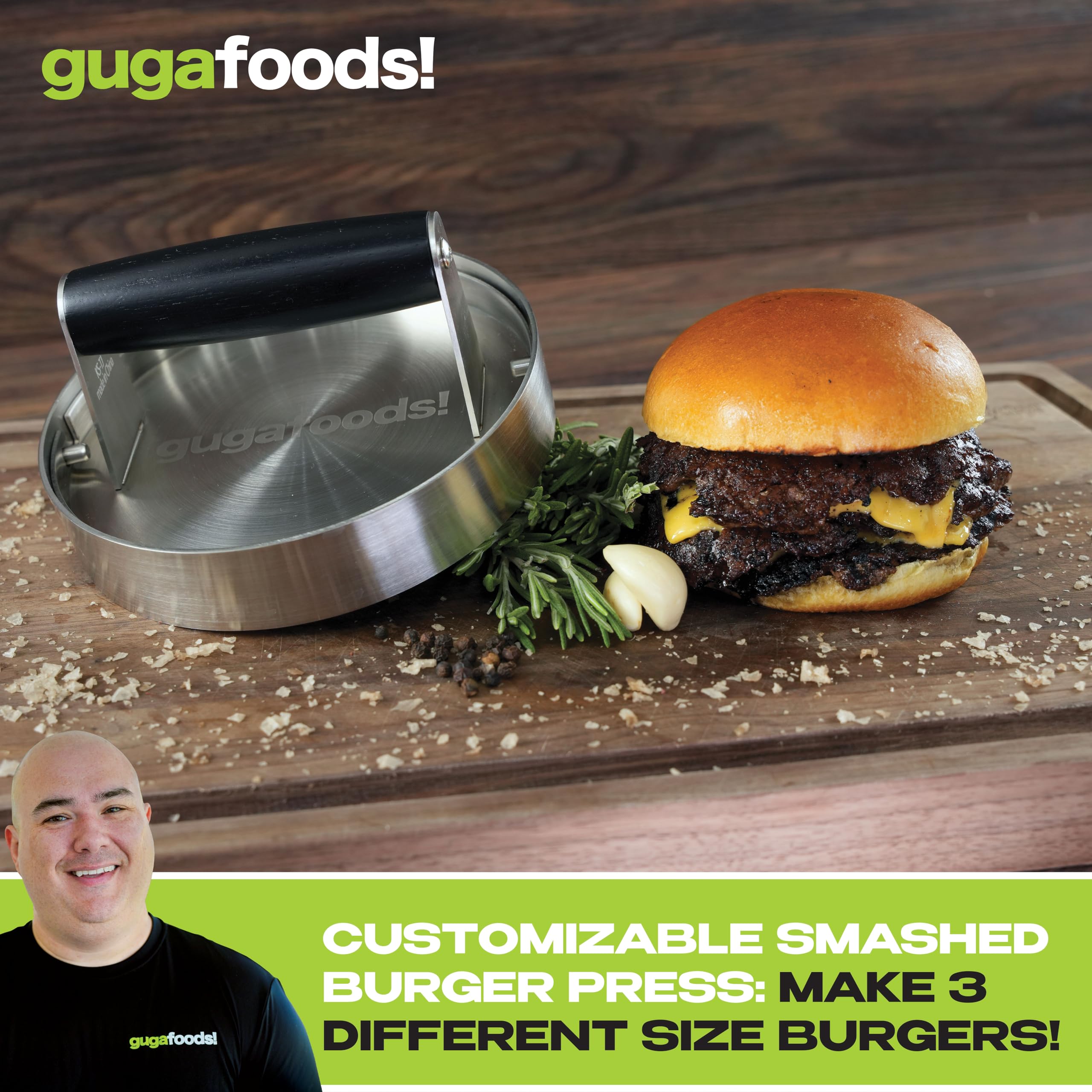 Guga Foods Adjustable Burger Press - Thumbnail 3