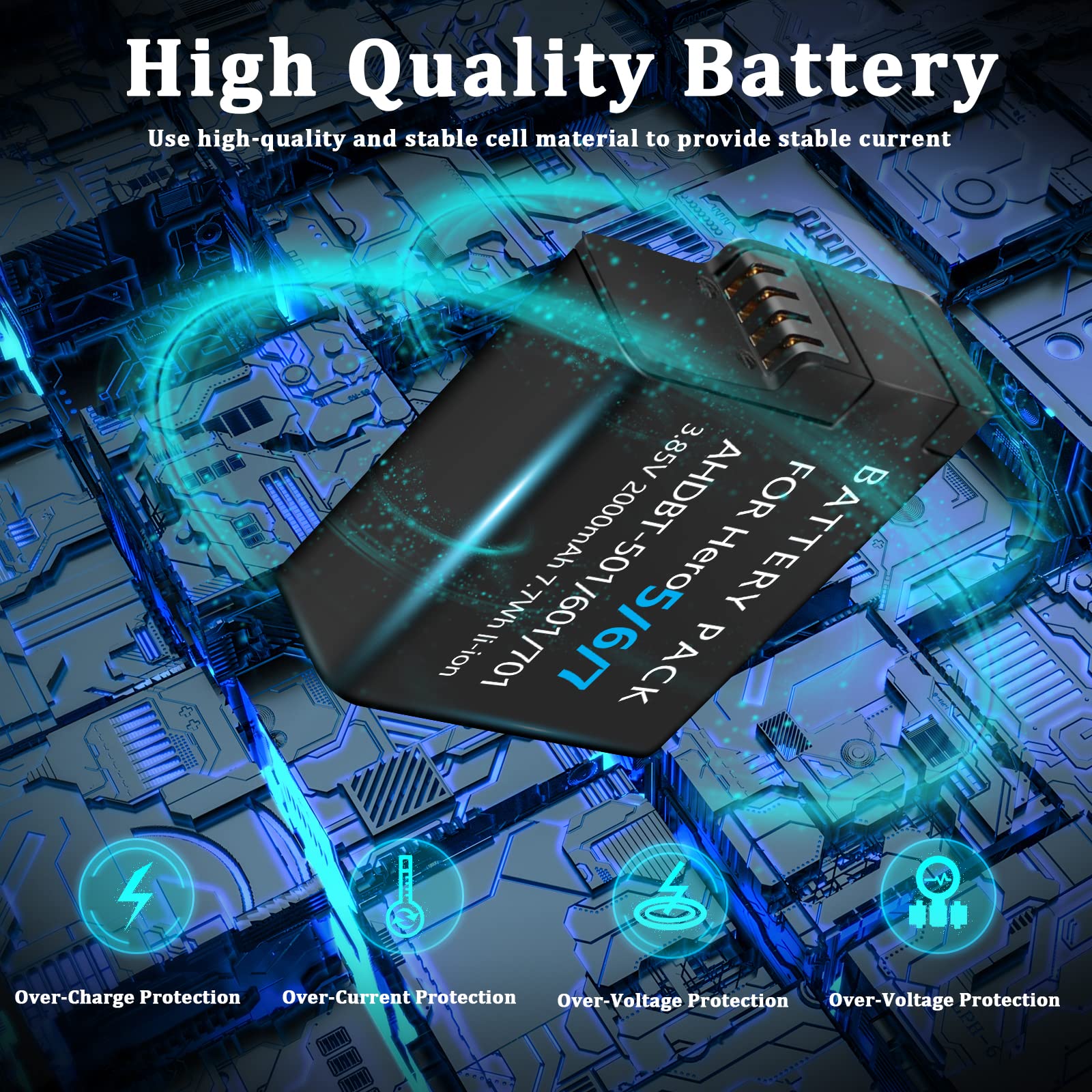 Bonadget 2000Mah 4Pack Battery And Charger For Gopro Hero Black 8/7/6/5 With Usb And Type C Charging Port Compatible With Gopro