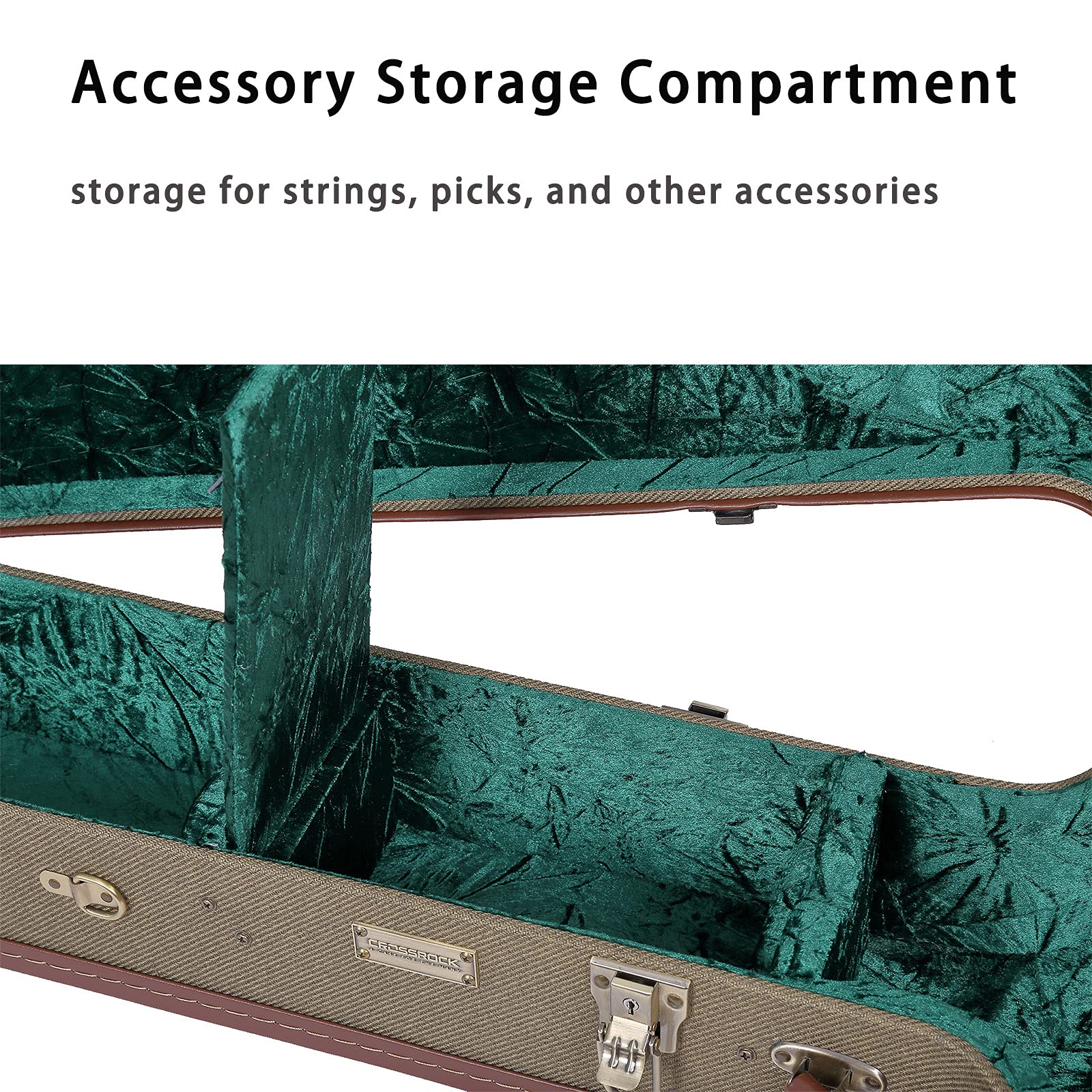 Crossrock Wood Case Fits 12 Frets 000/Om Style Acoustic Guitar With Removable Shoulder Straps Green (Crw700 00012Gn)