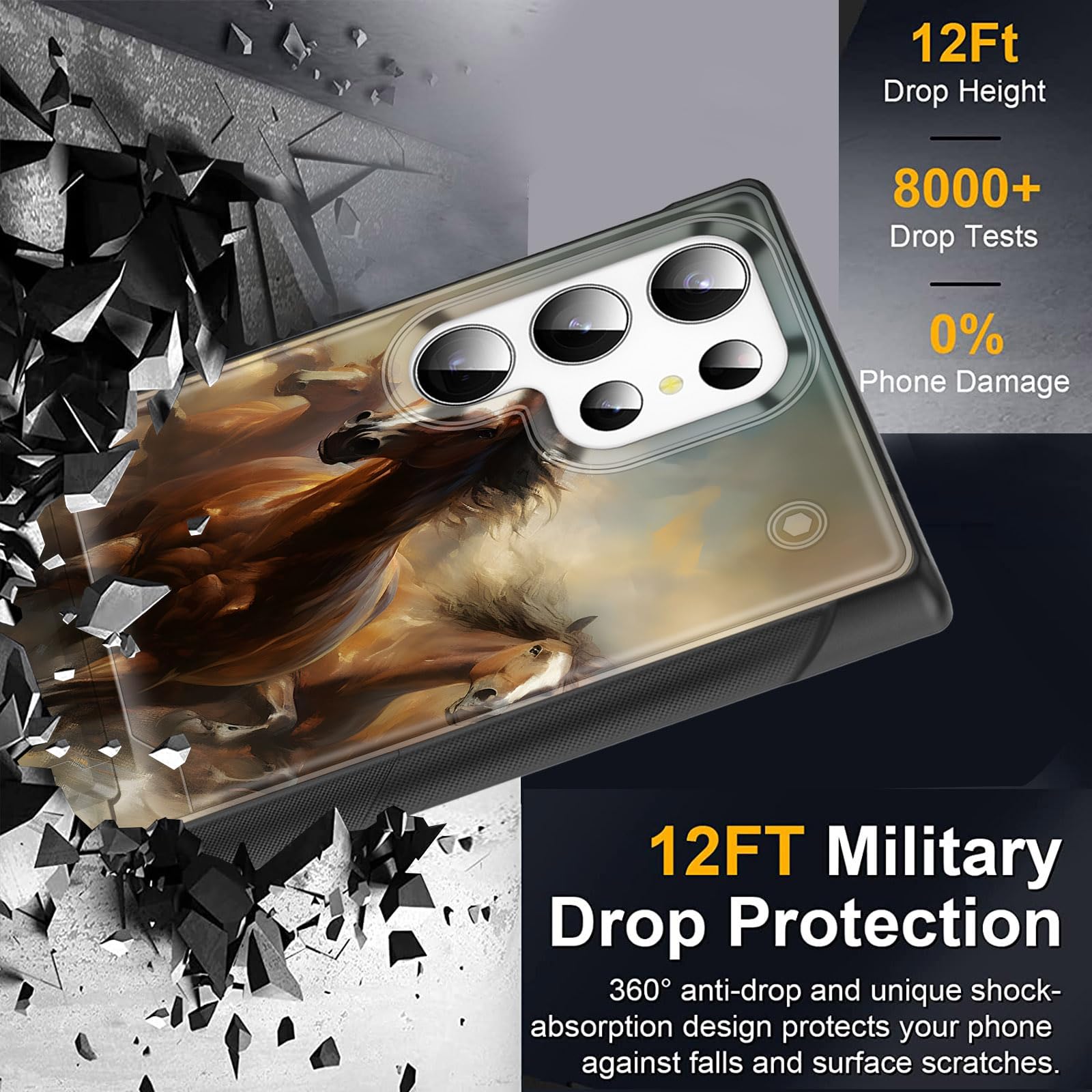 Efgwsder For Galaxy S25 Ultra Case With Kickstand,Dual Layer Hybrid Hard Pc & Soft Silicone Rugged Shockproof Protective Phone C